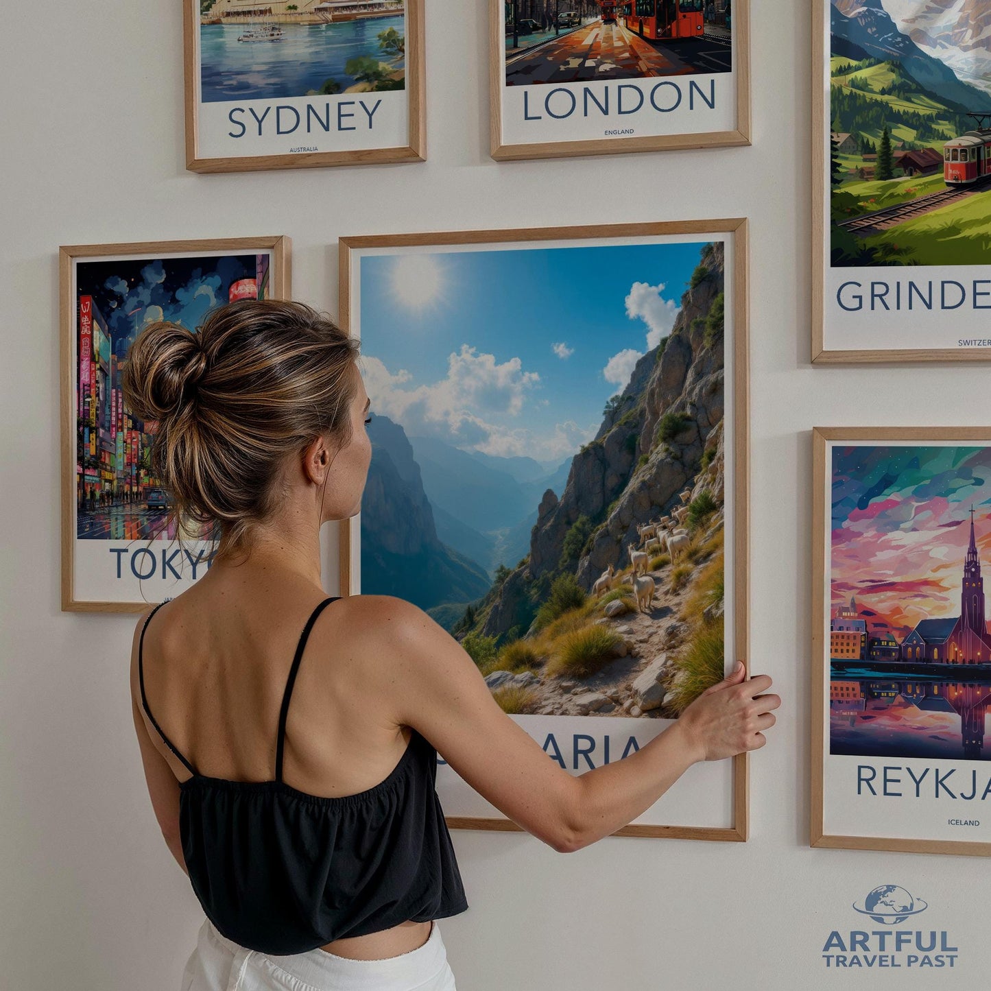 Travel poster set, cityscape wall art, modern home decor, travel theme, international cities, vibrant prints, wall gallery decor