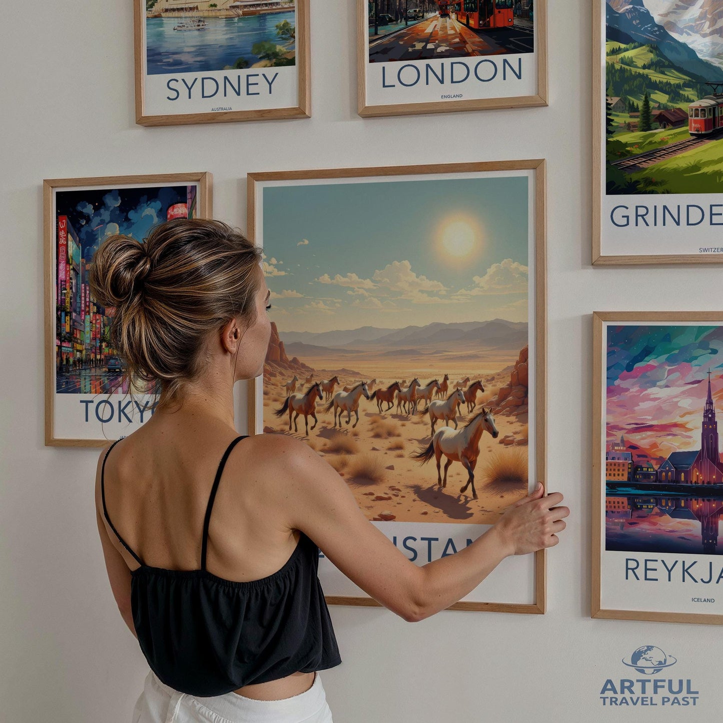 Vintage city travel posters, Set of 6 wall art prints, Retro landscape wall decor, Wanderlust home decor, Perfect gift for travelers