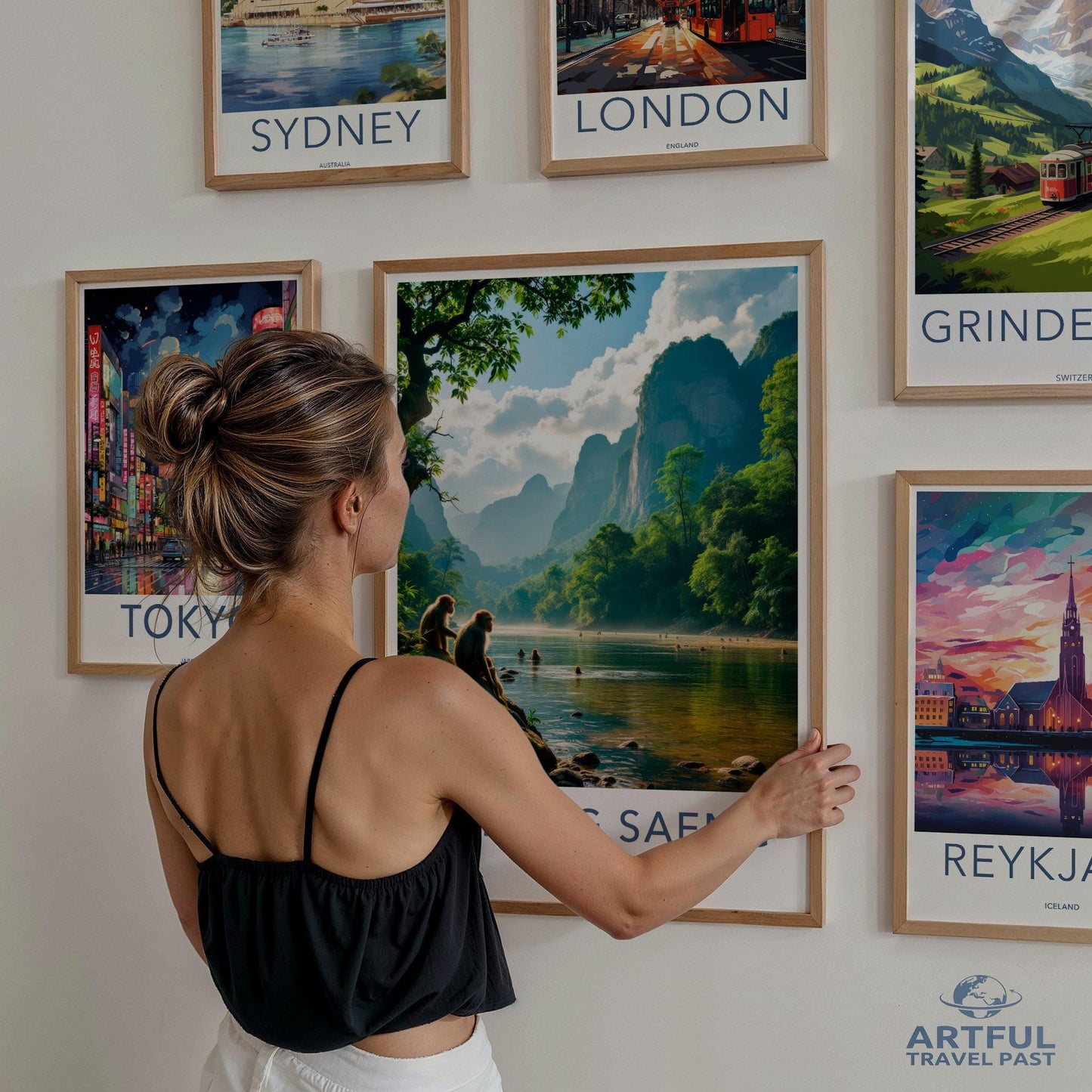 Travel Wall Art Set, Vintage City Posters, Retro Travel Prints, Travel Decor, World Cities Art, Travel Gift, Gallery Wall Art