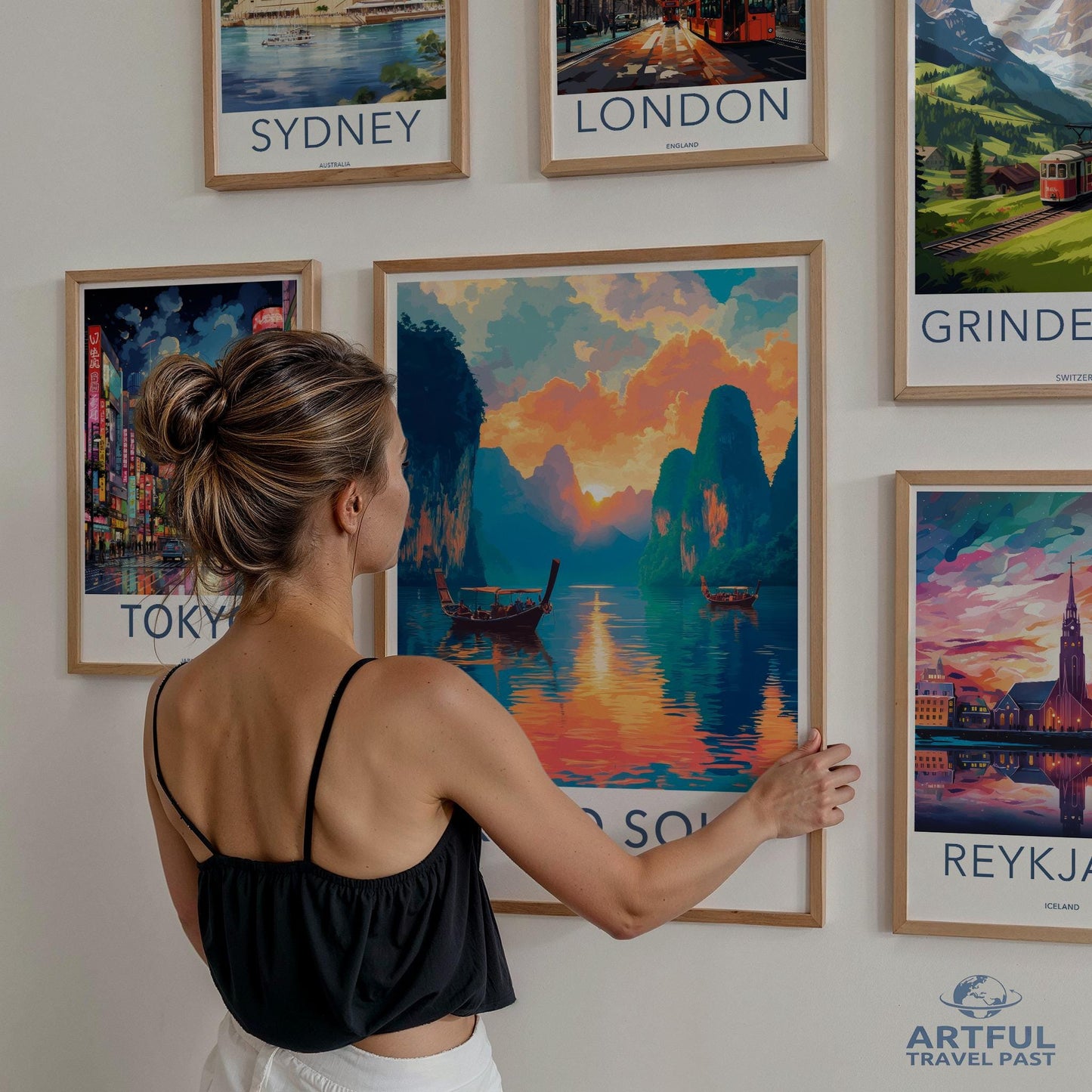 World Travel Poster Set, Explore Cities Wall Art, Colorful Travel Prints, Cityscape Artwork for Home, Travel Decor Collection