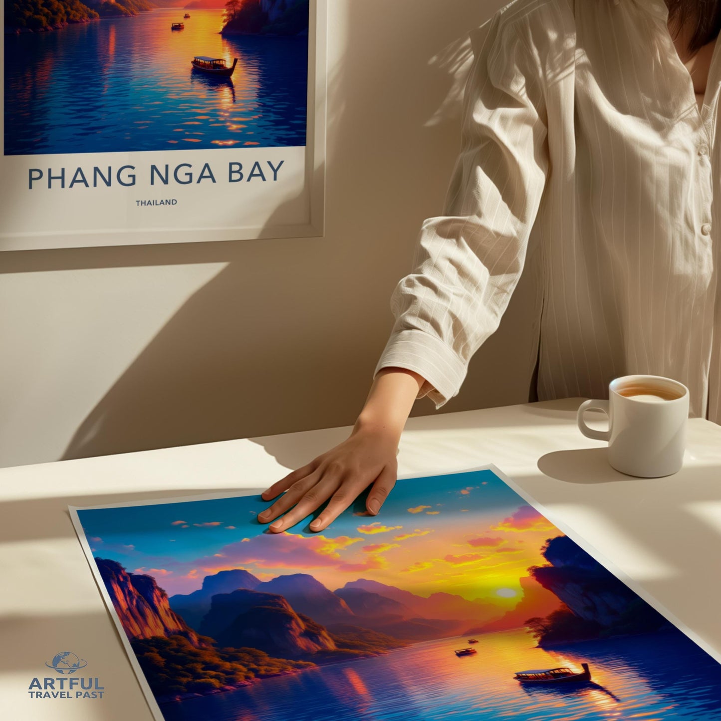 Phang Nga Bay Thailand Print, Scenic Sunset Art, Beautiful Landscape Poster, Travel Wall Decor, Tropical Destination Gift