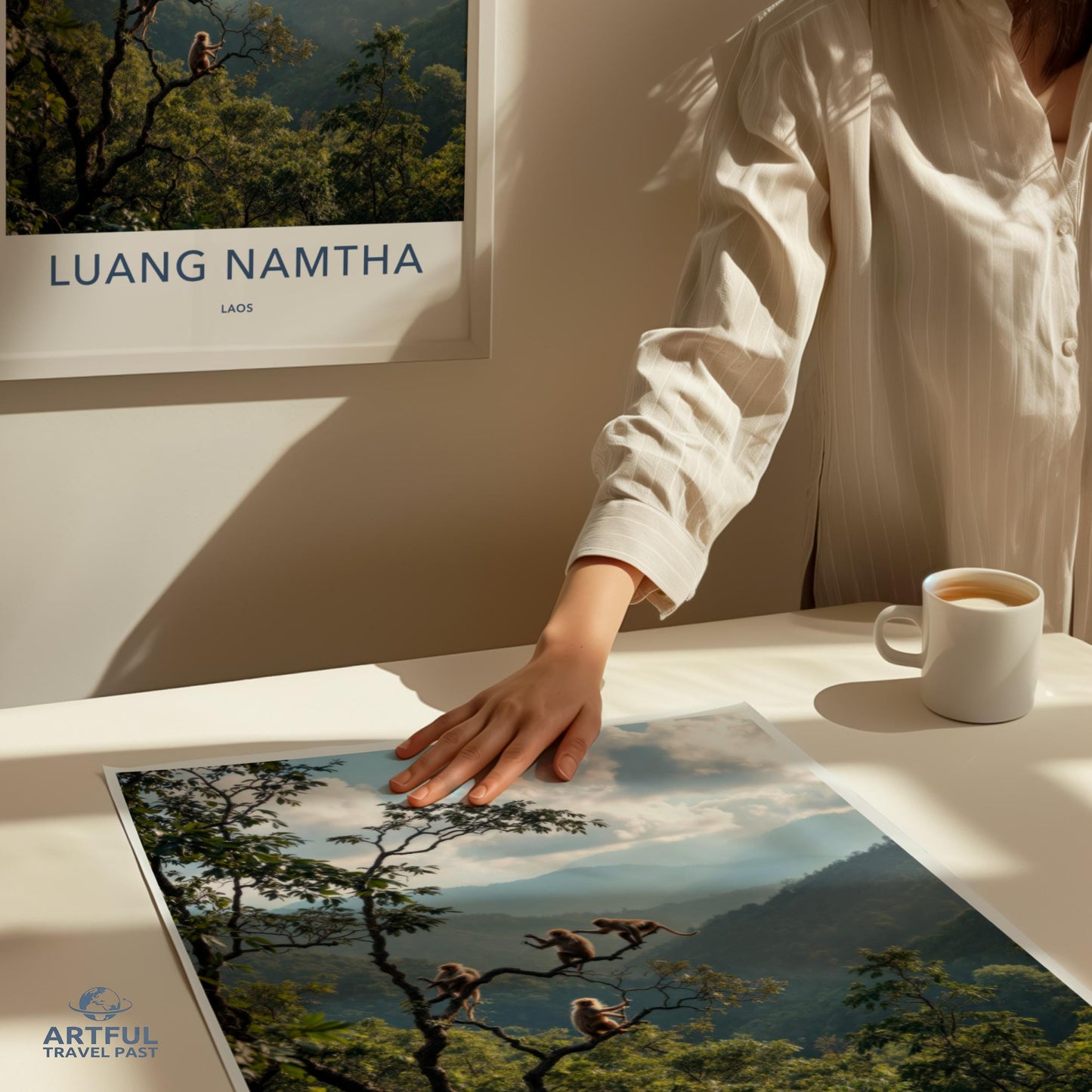 Luang Namtha Travel Poster, Laos Scenic Print, Wall Art, Jungle Mountains Landscape, Adventure Travel Decor, Nature Photography Artwork