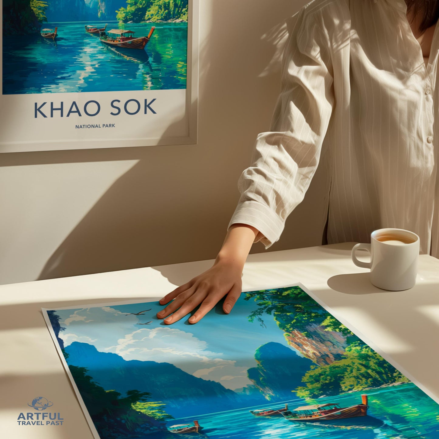Khao Sok National Park Art Print, Thailand Scenic Landscape Poster, Wall Decor for Travel Lovers, Beautiful Nature Artwork