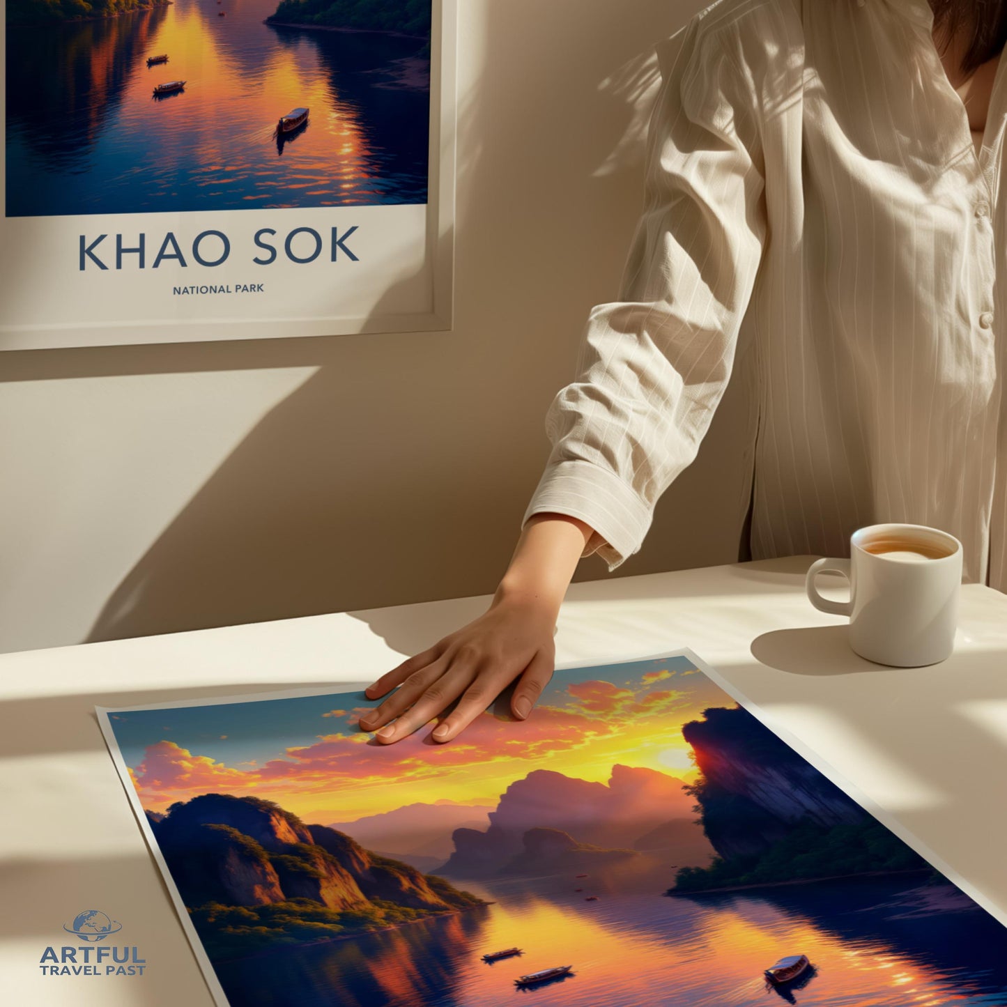 Khao Sok National Park Poster, Scenic Nature Wall Art, Travel Souvenir Print, Vibrant Landscape Artwork for Home Decor