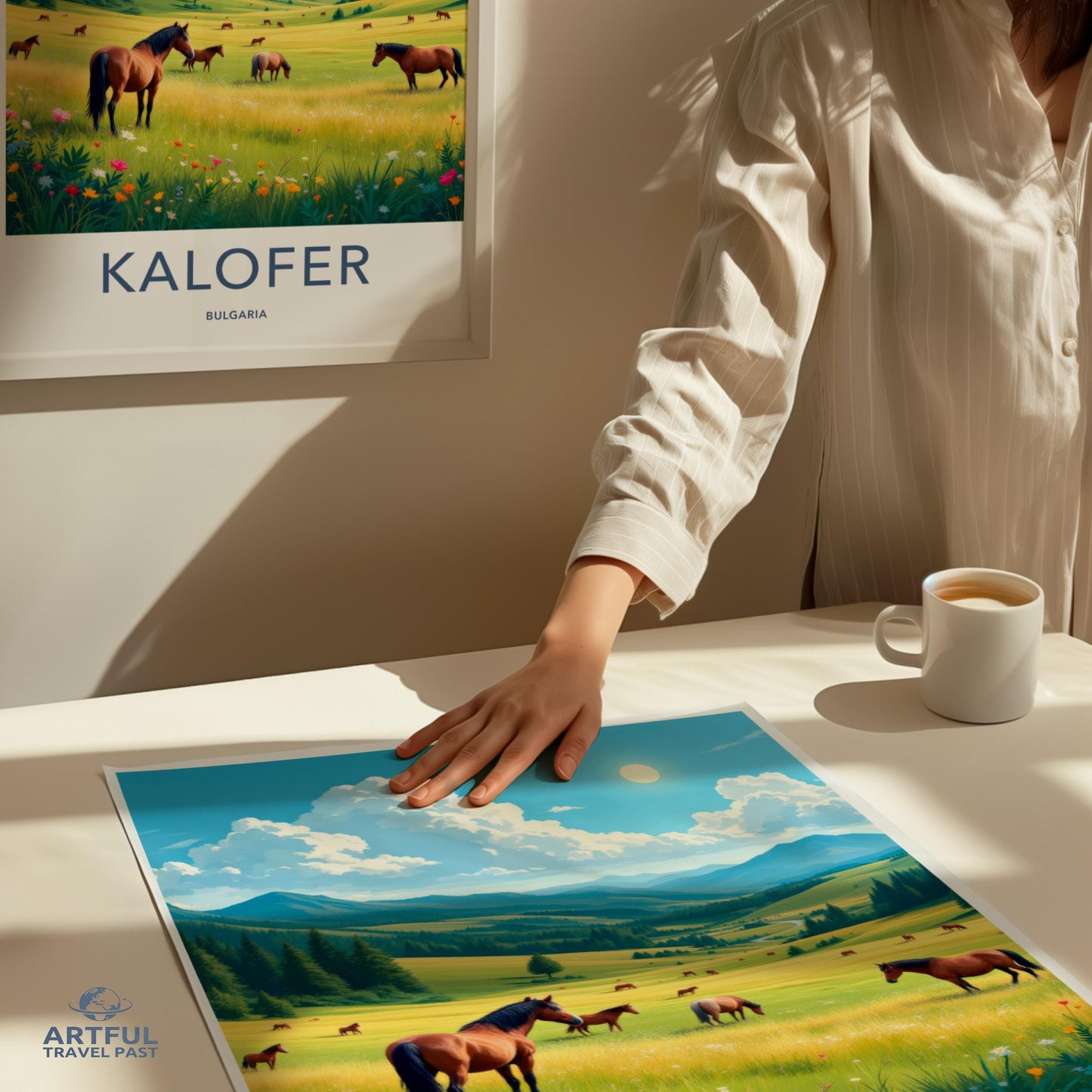 Kalofer Bulgaria travel poster, colorful landscape art print, wall decor for home or office, gift for travelers and nature lovers