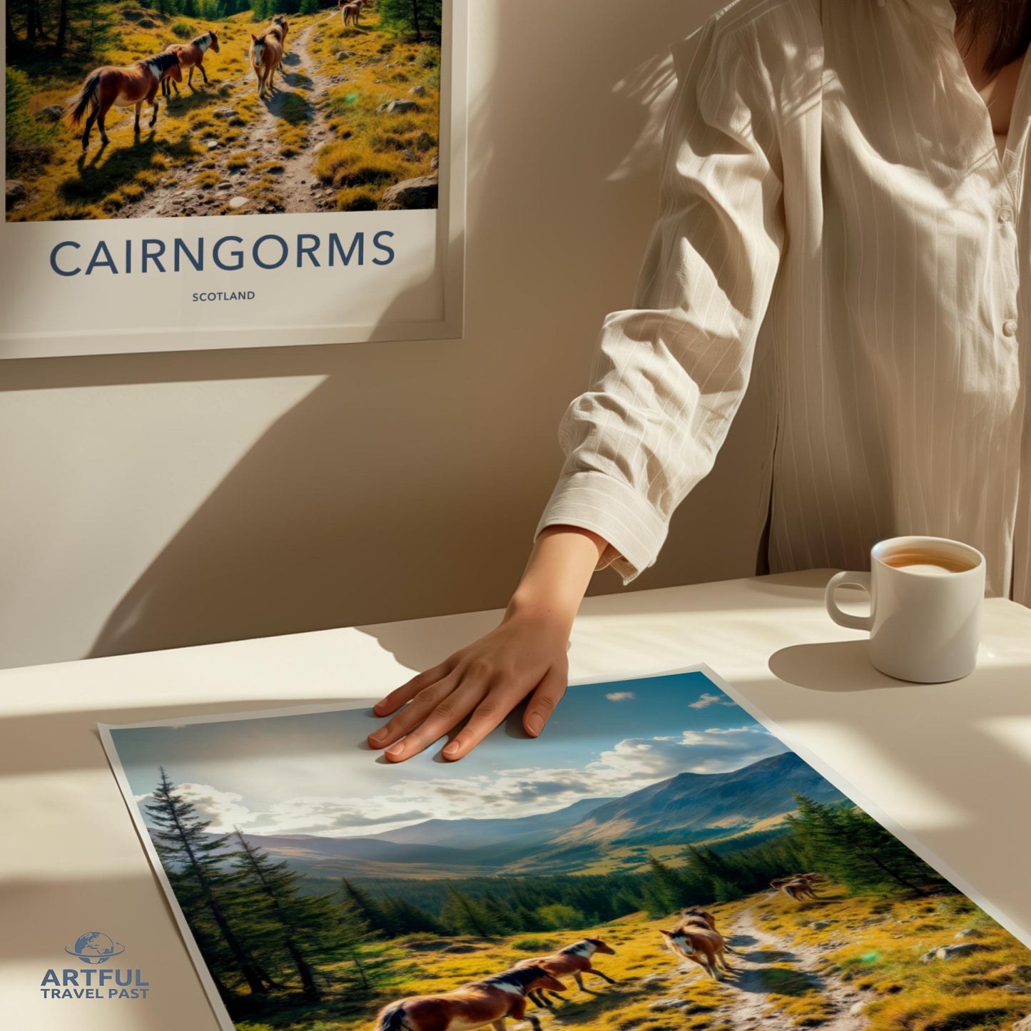 Cairngorms Scotland Travel Poster, Vintage Scenic Wall Art, Highland Nature Print, Poster for Home Decor, Art Gift for Travelers