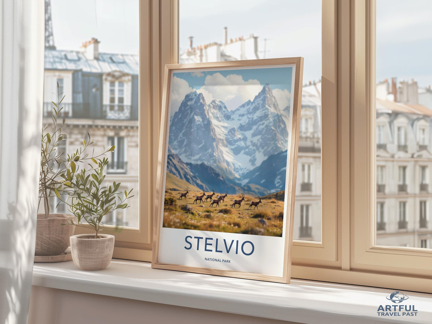 Stelvio National Park Travel Poster, Alpine Landscape Art Print, Mountain Nature Wall Decor, Scenic Photography, Home Office Decor