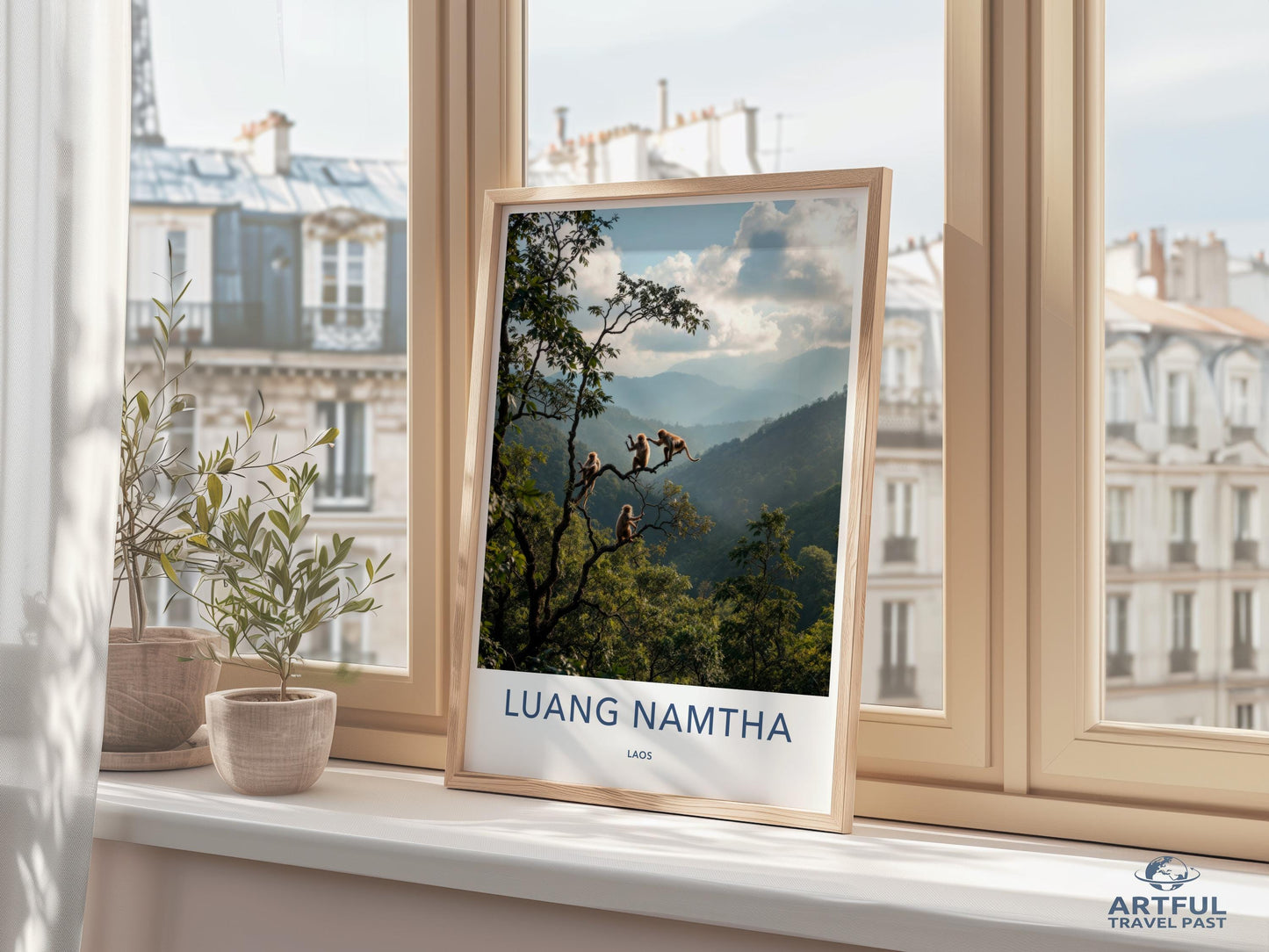 Travel Poster of Luang Namtha Laos, Scenic Nature Wall Art, Mountain Landscape Photography, Travel Decor for Living Room