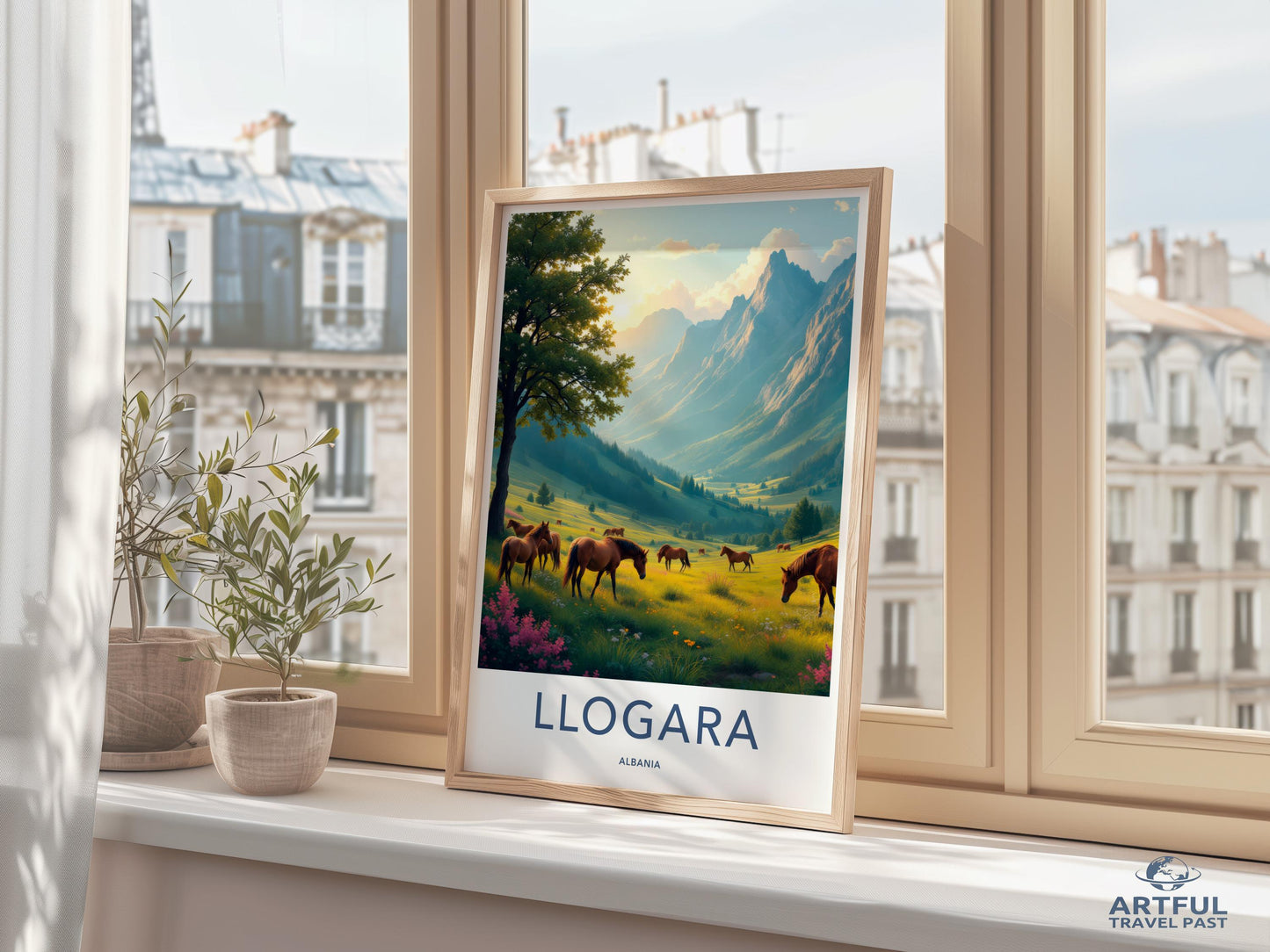 Scenic Llogara Albania Travel Poster, Mountain Landscape Art Print, Beautiful Nature Wall Decor, Travel Destination Artwork, Home Decor