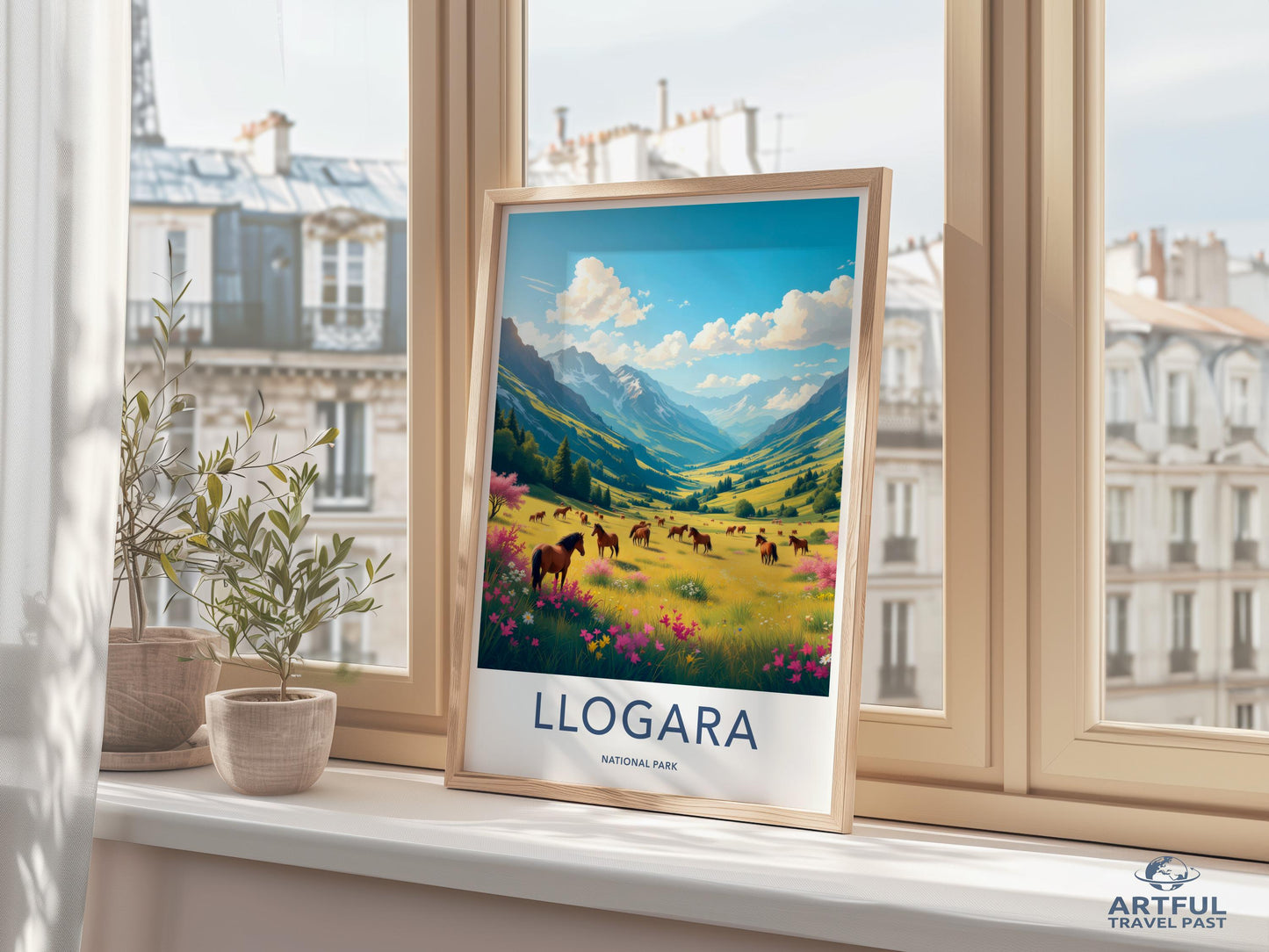 Llogara National Park poster, Scenic wall art print, Vibrant landscape art, Travel destination decor, Nature inspired artwork