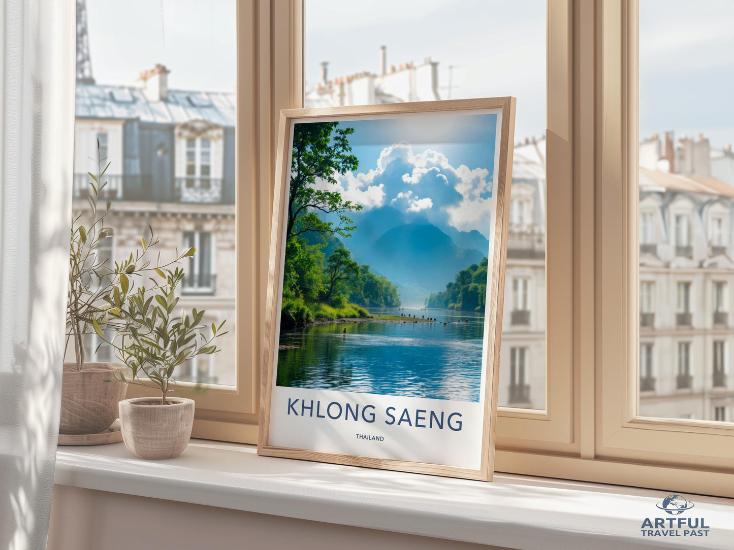 Khlong Saeng Thailand Travel Poster, Nature Art Print, Scenic Landscape Wall Decor, Perfect Gift for Travelers, Home Decor