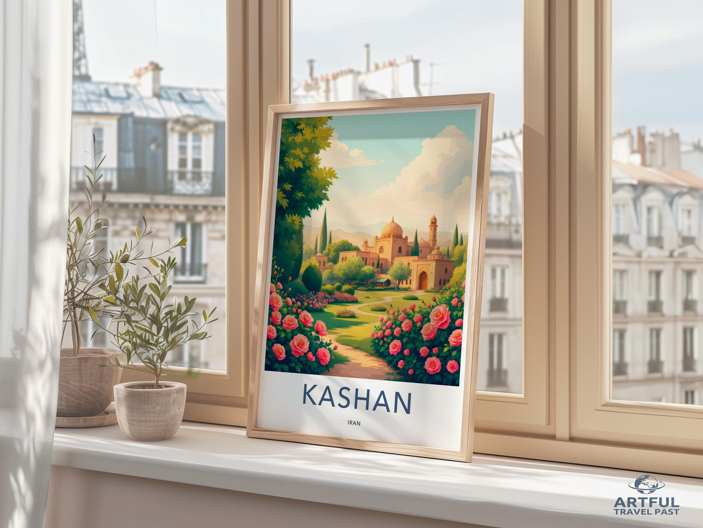 Kashan Iran Travel Poster, Artful Scenic Print, Vintage Landscape Artwork, Travel Wall Art, Home Decor, Gallery Wall Decor
