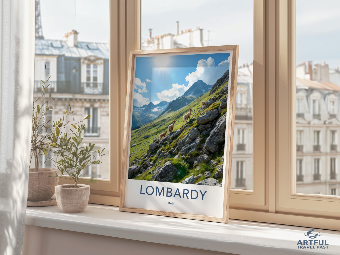 Lombardy Travel Poster, Italy Nature Print, Scenic Landscape Art, Home Decor, Wall Art, Digital Download, Printable Art, Holiday Gift
