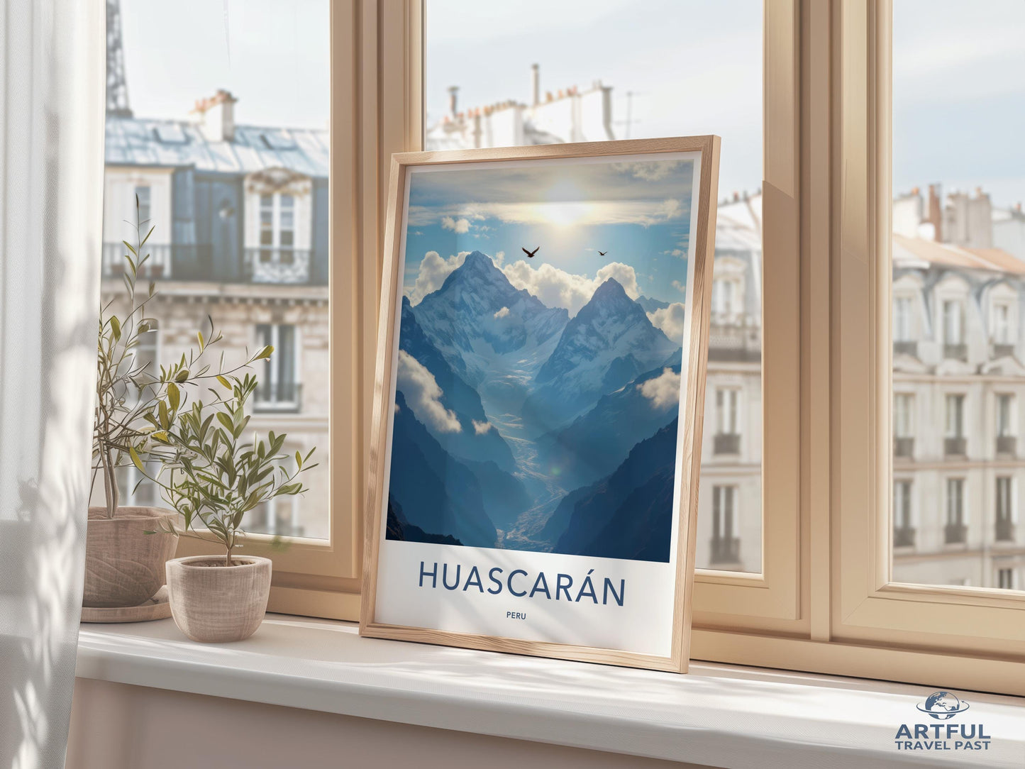 Huascaran Peru Travel Poster, Mountain Print, Scenic Wall Art, Nature Decor, Travel Enthusiast Gift, Beautiful Landscape Print