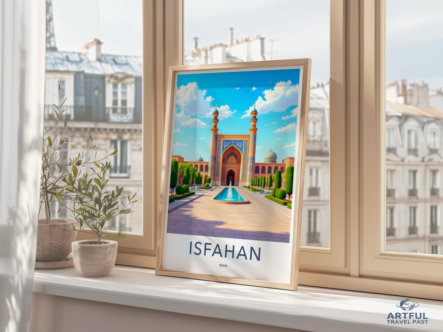 Isfahan Iran Travel Poster, Vintage Style Art Print, Middle Eastern Decor, Wall Art for Living Room, Unique Housewarming Gift