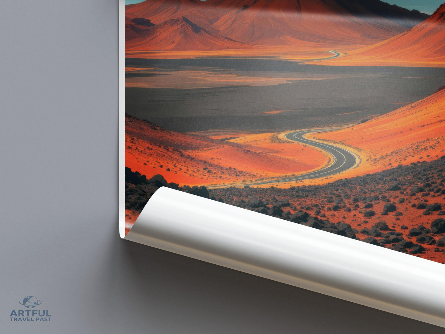 Scenic Desert Road Print, Serene Landscape Art, Colorful Wall Decor, Travel Photography, Modern Home Decor, Nature Themed Artwork