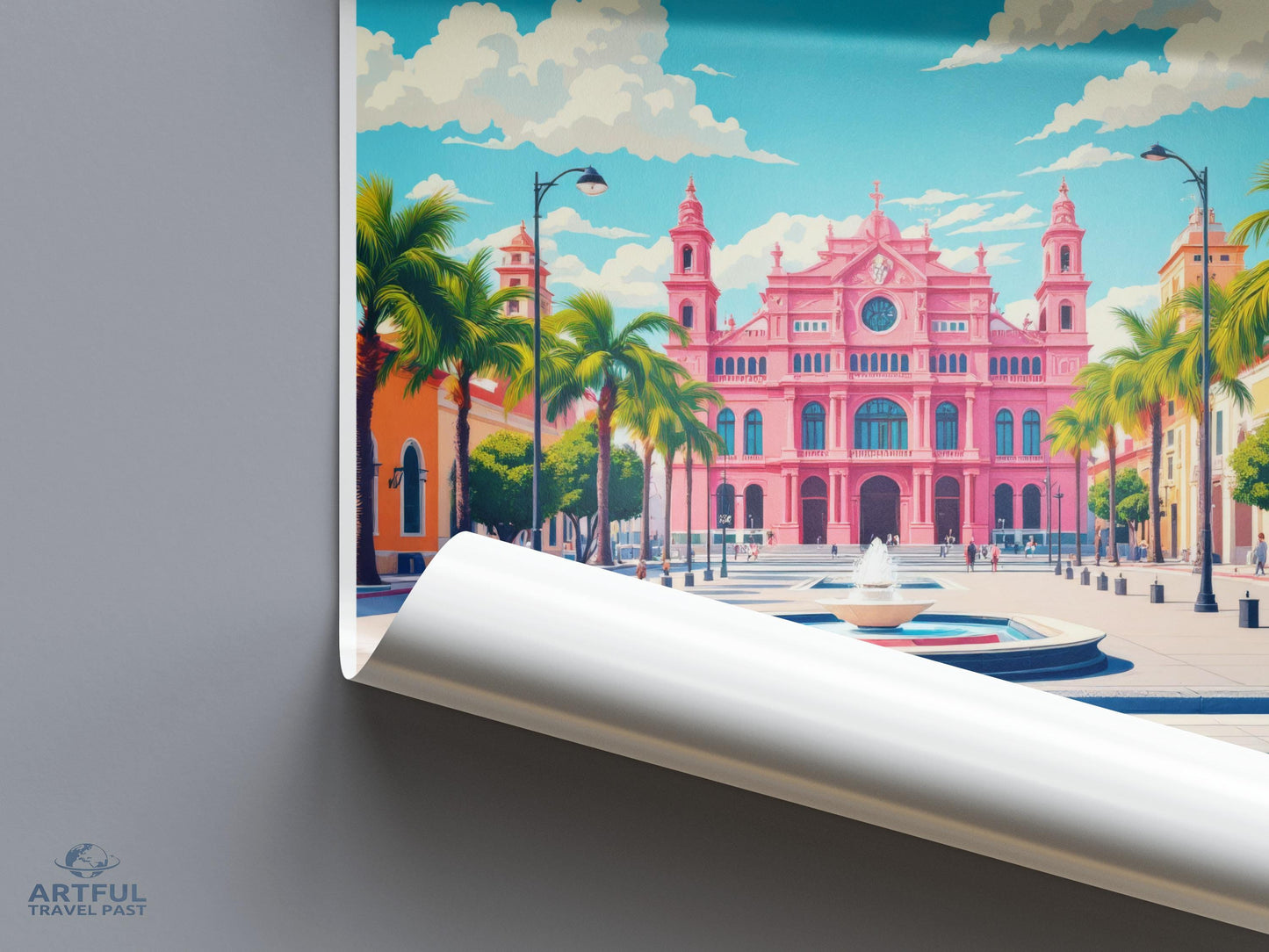 Colorful Cityscape Wall Art Poster, Stunning Travel Destination Print, Vibrant Urban Artwork, Large Decorative City Picture