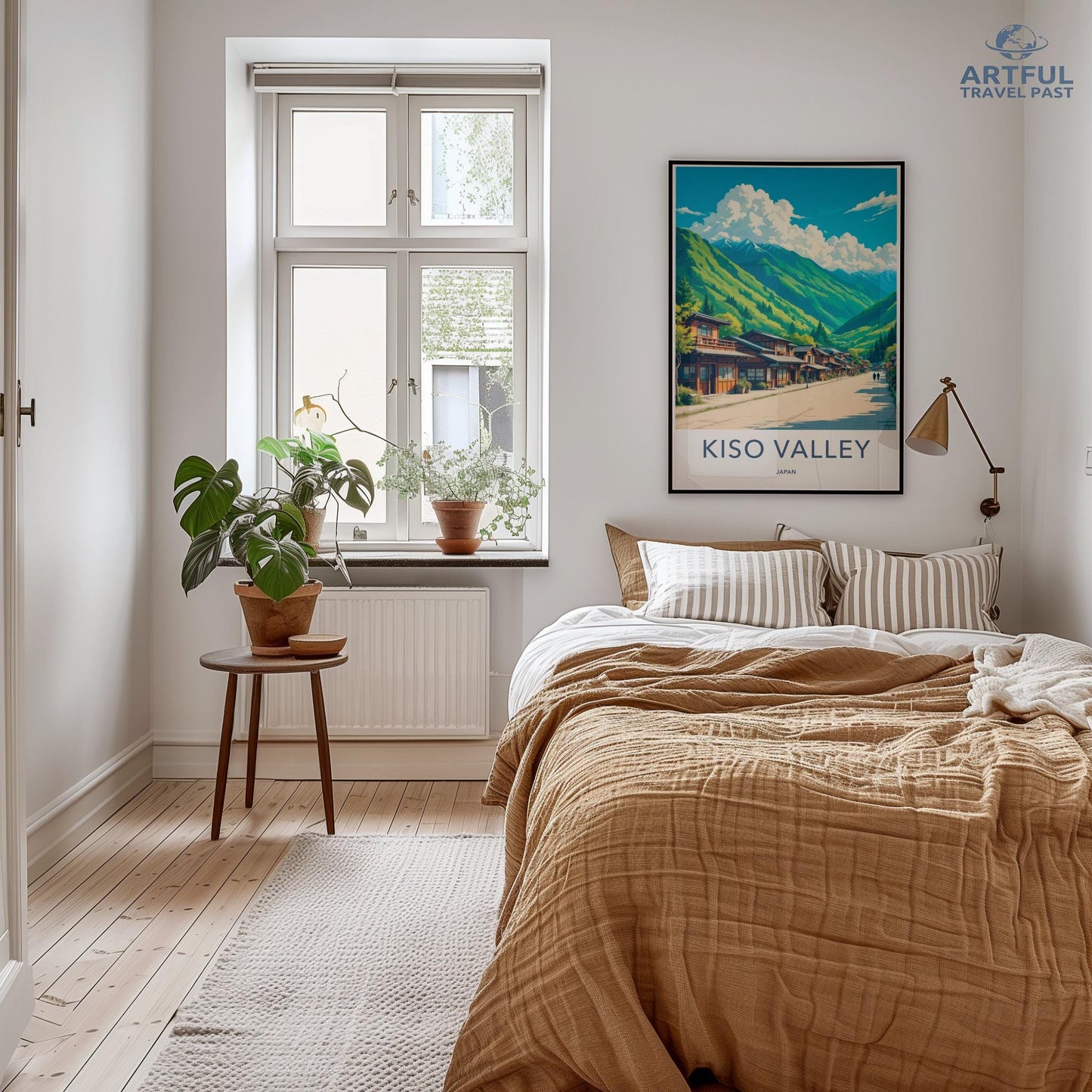 Cozy Bedroom Decor, Kiso Valley Art Print, Scandinavian Interior Design, Boho Chic Home, Nature Wall Art, Relaxing Retreat Decor