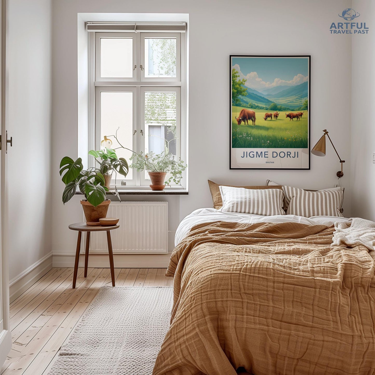 Nature Landscape Wall Art Print, Scenic Countryside Poster, Bedroom Decor, Serene Pastoral Scene, Art Print for Home, Artful Travel Past