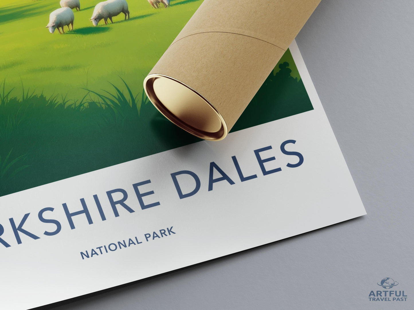 Yorkshire Dales National Park Poster, Scenic Art Print, Nature Wall Decor, Travel Art, Landscape Illustration, Sheep Pasture