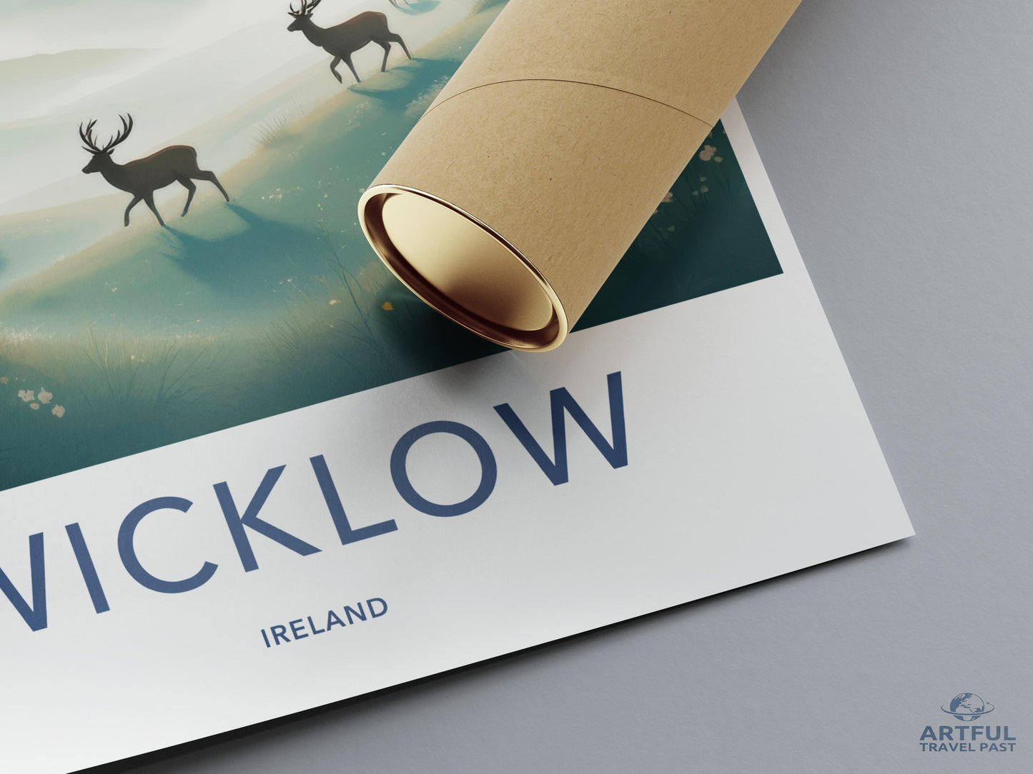 Wicklow Ireland Art Poster, Scenic Landscape Print, Ideal Travel Decor, Perfect Gift for Nature Enthusiasts, Minimalist Artwork