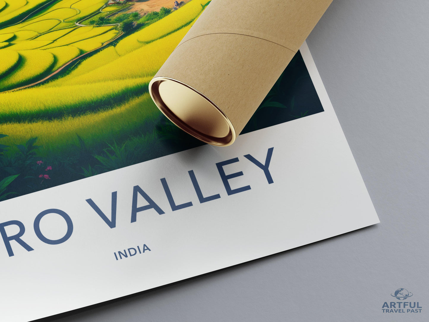 Valleys of India travel poster, nature art print, scenic landscape decor, vintage wall art, wanderlust home decor, adventure-themed print