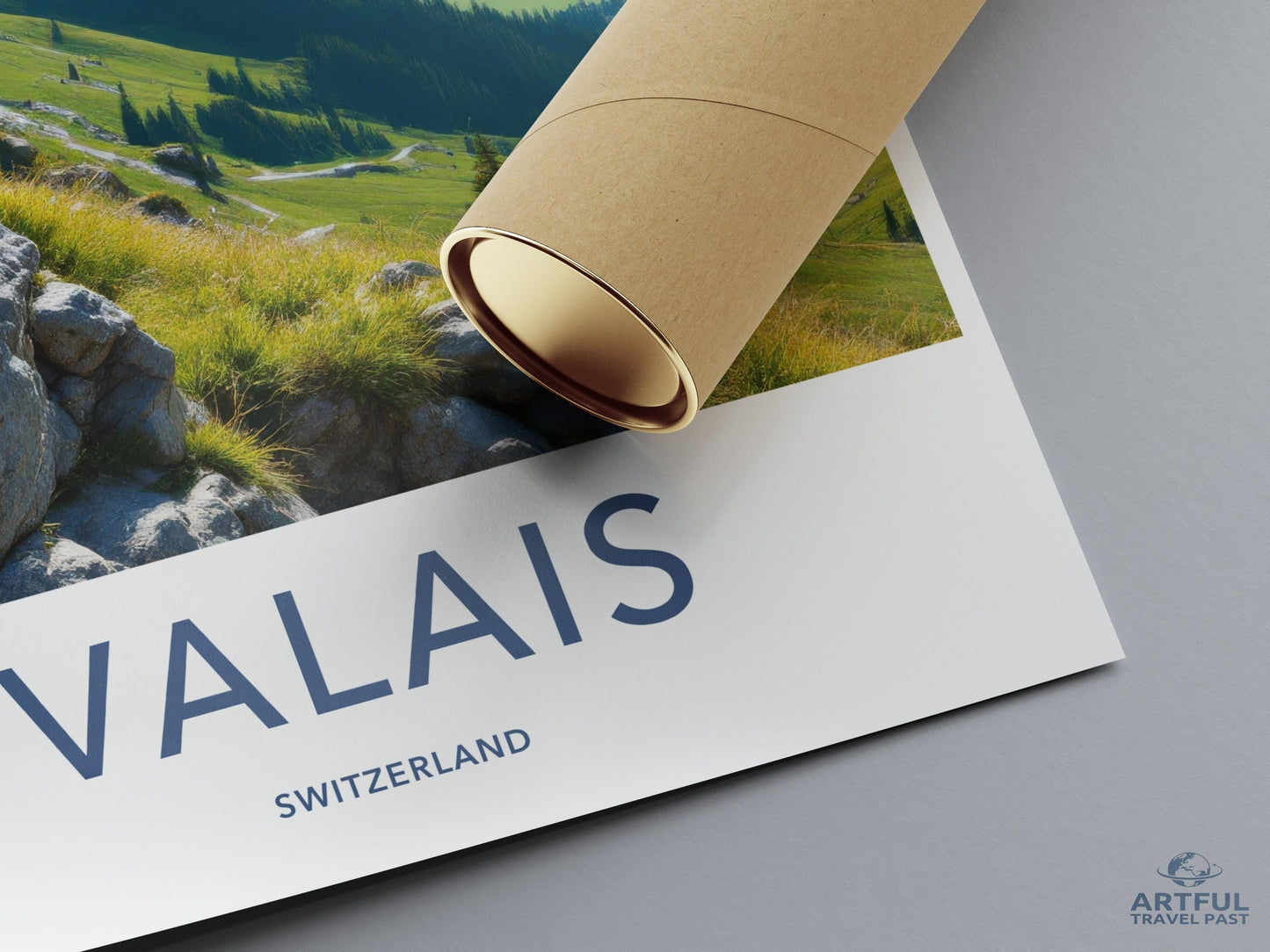 Valais Switzerland travel poster, Swiss Alps wall art, landscape print, mountain scenery decor, nature photography, gift for travelers