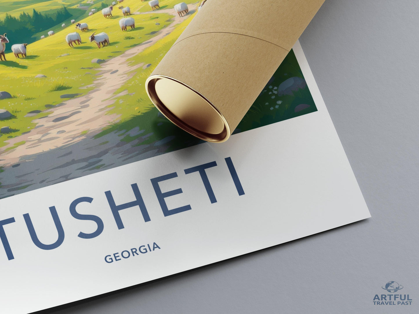 Tusheti Georgia Travel Poster, Art Print for Home Decor, Vintage Landscape Wall Art, Scenic Nature Illustration, Gift for Travelers