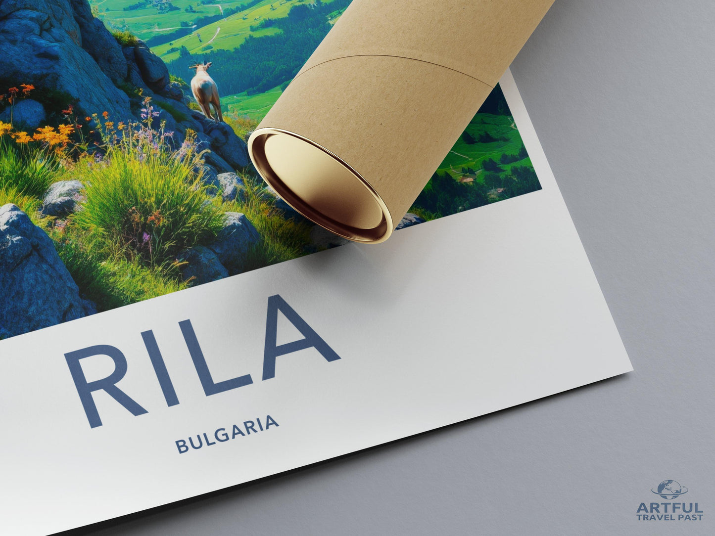 Rila Bulgaria Travel Poster, Nature Art Print, Scenic Landscape Wall Decor, Mountain View Poster, Vacation Memory Art
