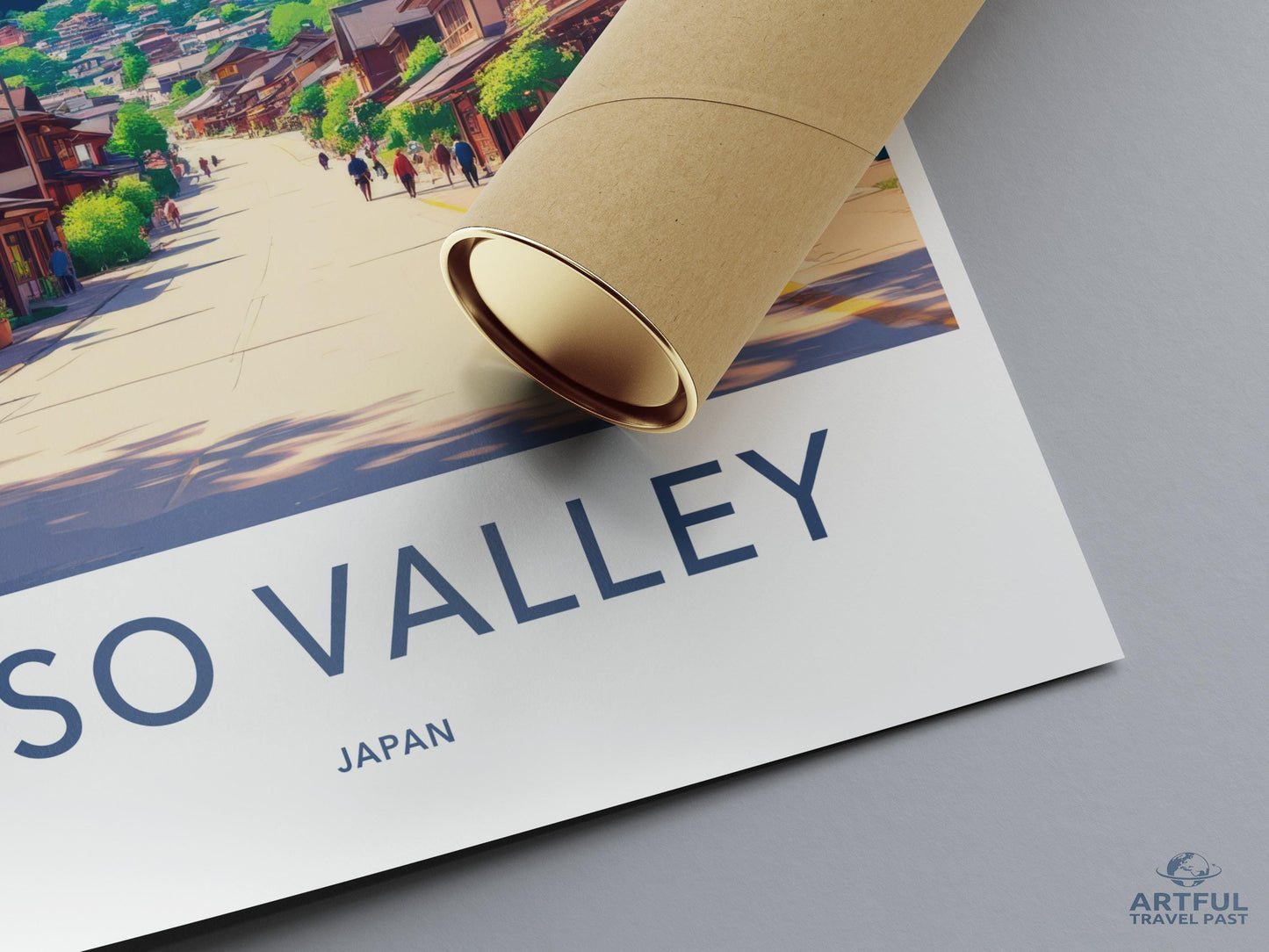 Vintage So Valley Japan Poster Print, Scenic Art Print, Retro Travel Wall Decor, Japanese Landscape Illustration, Gift for Travelers