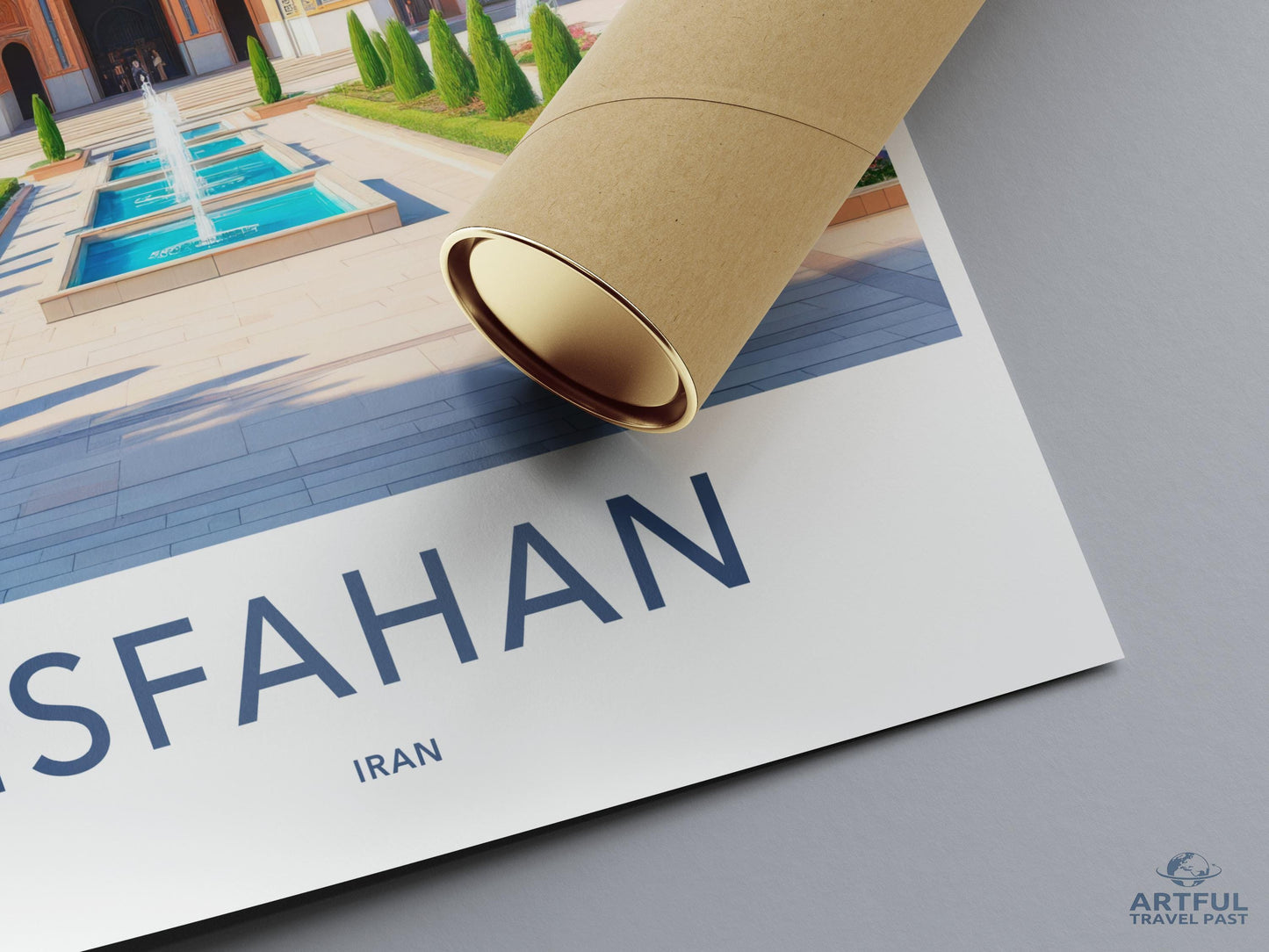 Isfahan Travel Poster, Vintage Iran City Print, Middle Eastern Wall Art, Quirky Decor, Persian Architecture Art, Unique Gift