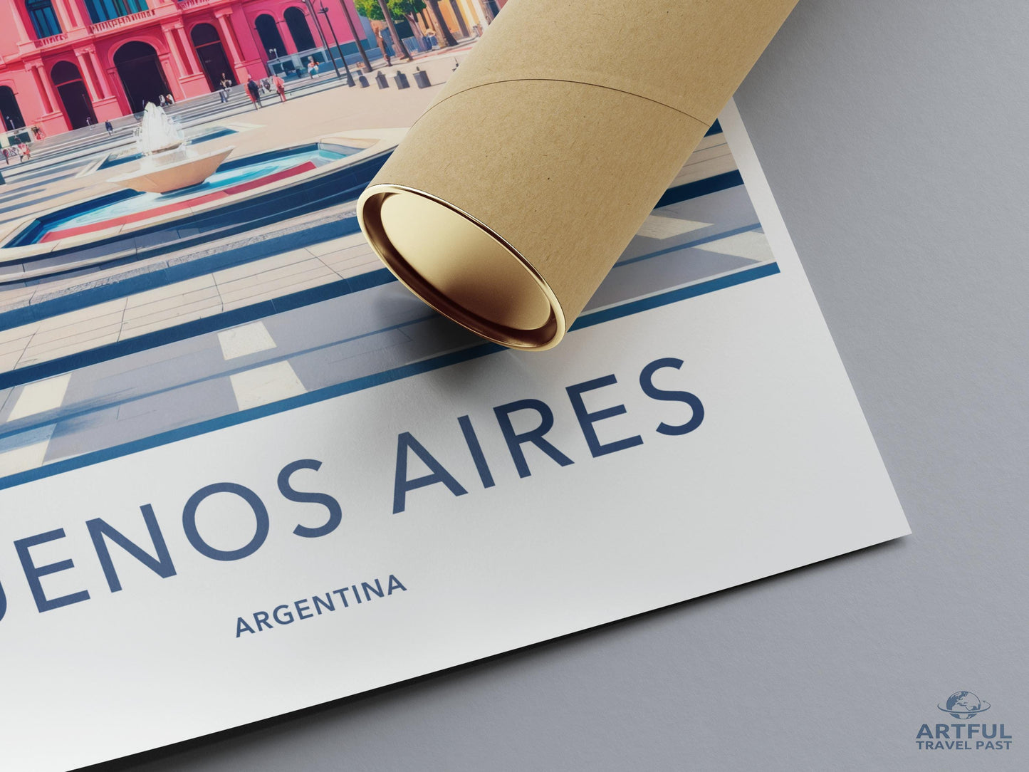 Buenos Aires Travel Poster, Argentina Cityscape Print, Wall Art, South America Decor, Vintage Style Artwork, Architectural Print