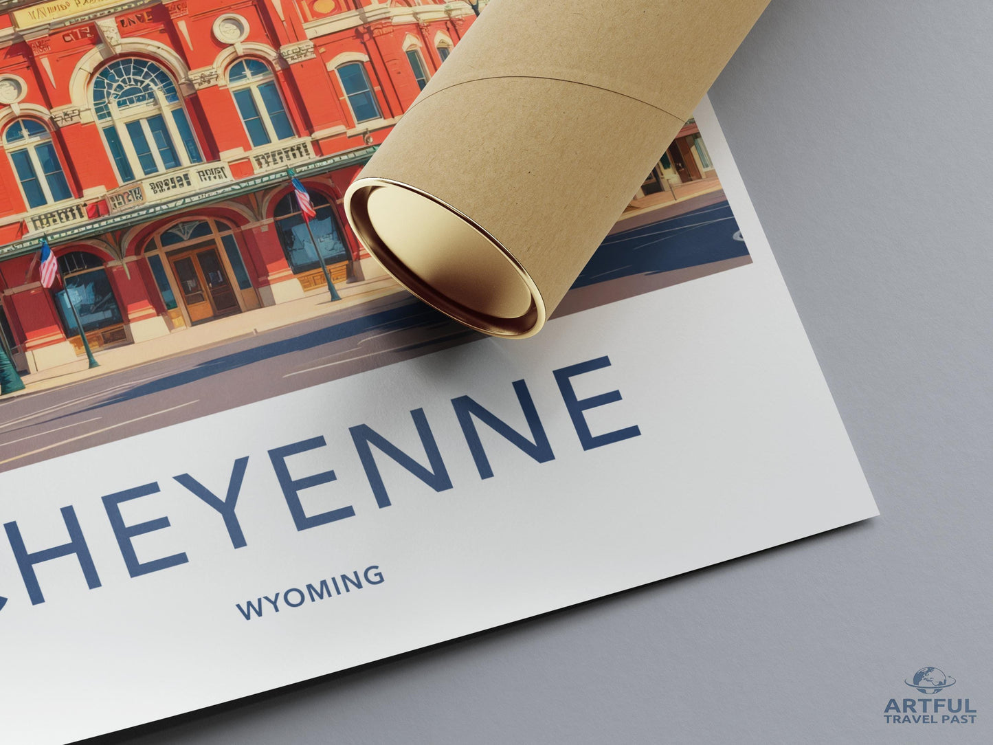 Cheyenne Wyoming travel poster, vibrant wall art, cityscape print, decor for home or office, unique gift idea, colorful artwork