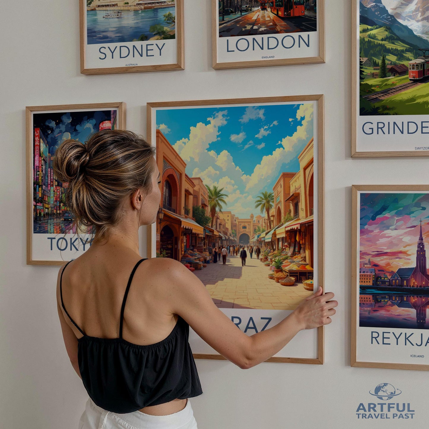 Travel Poster Set, Vintage City Posters, Wall Art Prints, Famous Landmarks, Home Decor, Gift Idea, Office Decor, Travel Memories
