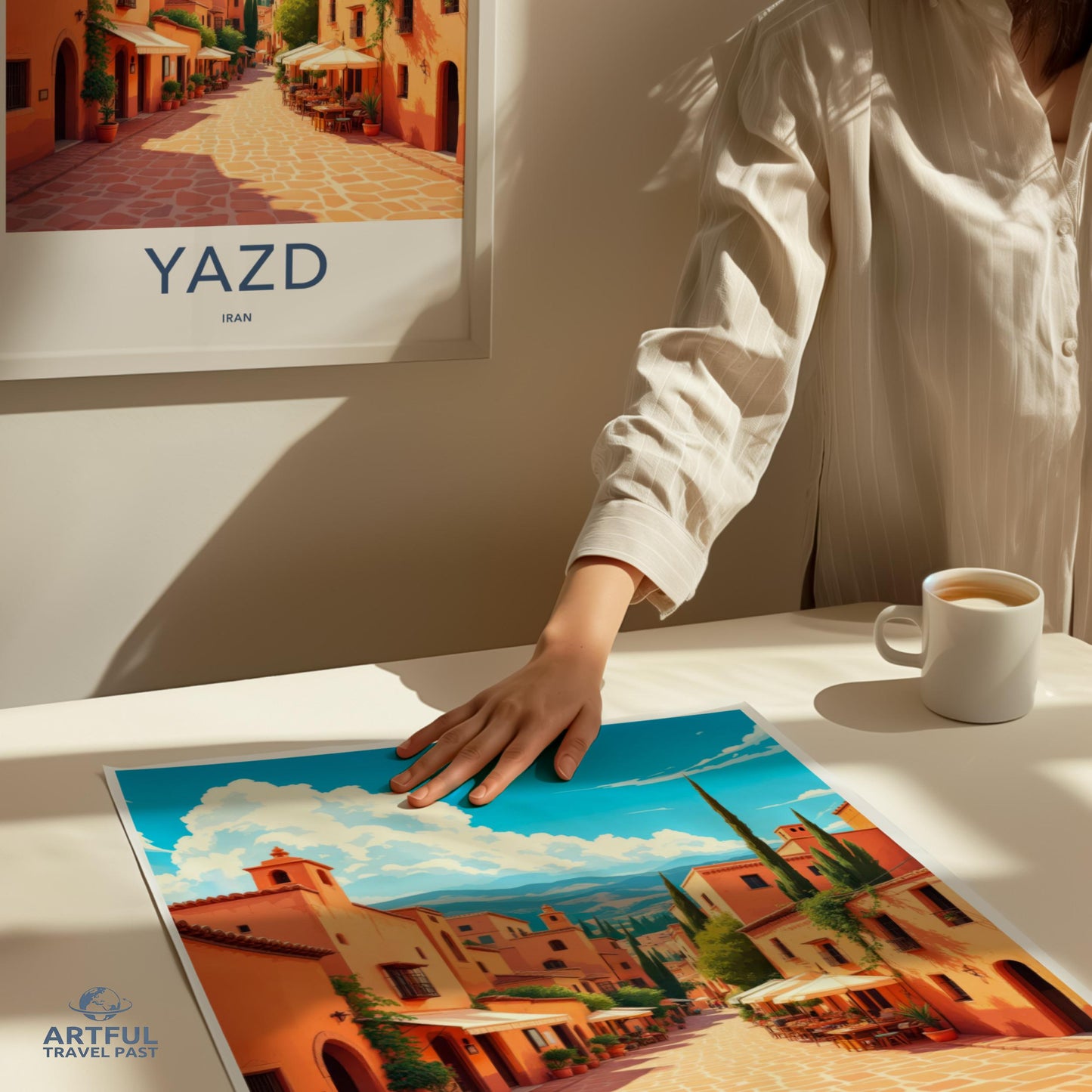 Vibrant Yazd Iran Wall Art Print, Colorful Travel Poster, Historic Architecture Decor, Persian Cityscape Artwork, Middle Eastern Decor