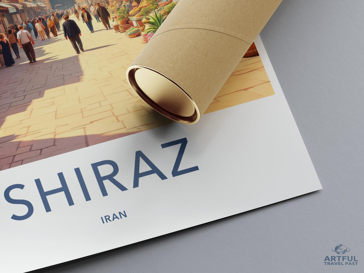 Shiraz Travel Poster, Vintage Travel Wall Art, Retro City Print, Scenic Destination Decor, Inspirational Travel Artwork