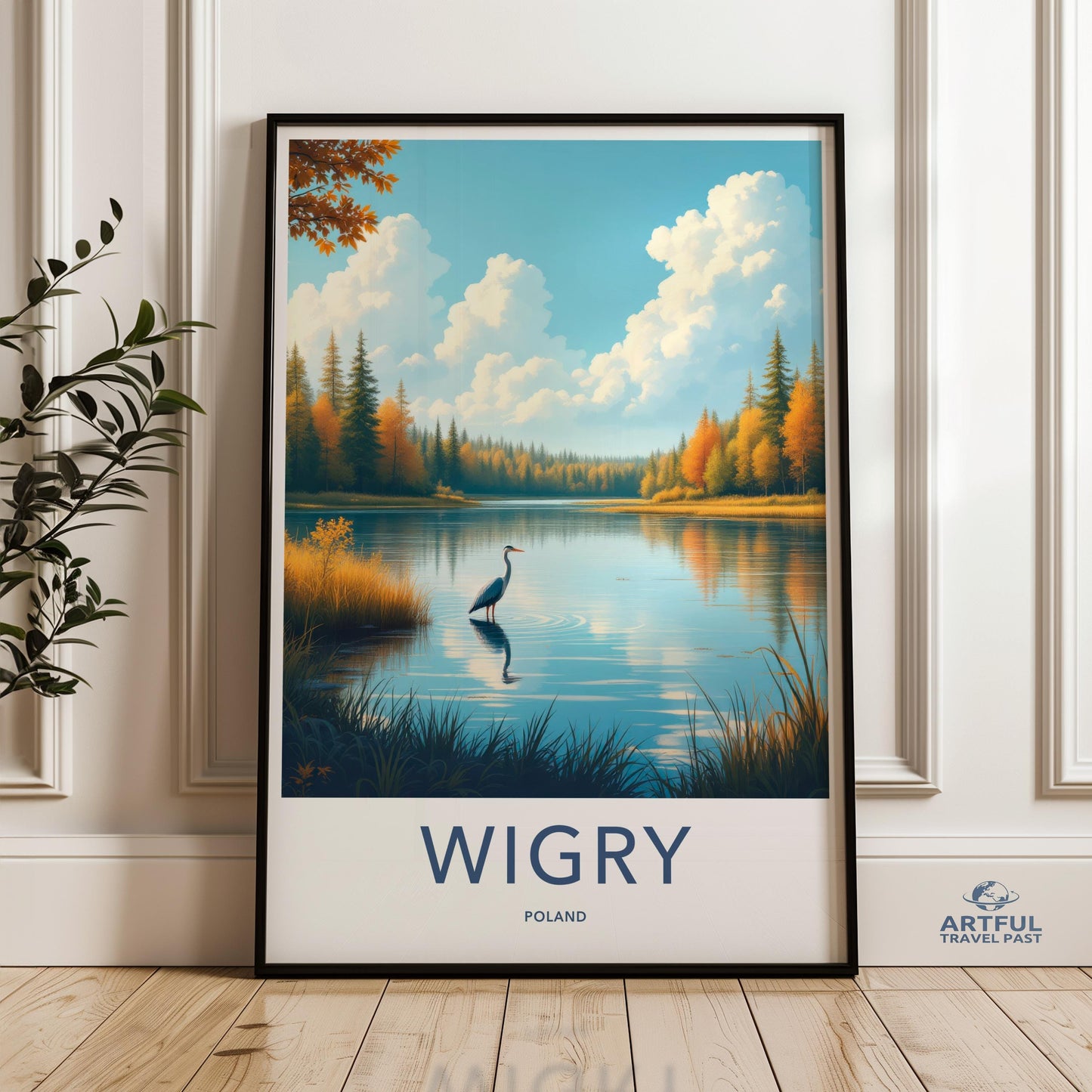 Wigry Poland Wall Art, Scenic Lake Poster, Nature Landscape Print, Tranquil Forest Lake Artwork, Elegant Home Decor, Serene Water View