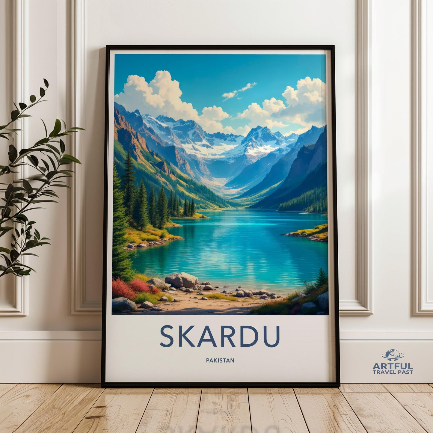 Skardu Pakistan Landscape Print, Mountain Lake Wall Art, Nature Scenic Poster, Vibrant Home Decor, Travel Photography Artwork