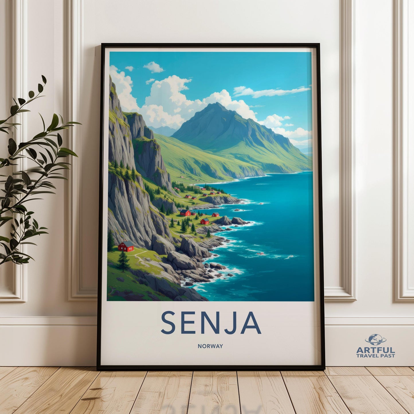 Coastal Landscape Print, Norway Wall Art, Scenic Mountain Poster, Senja Artwork, Nordic Seaside Decor, Nature Wall Art, Travel Poster