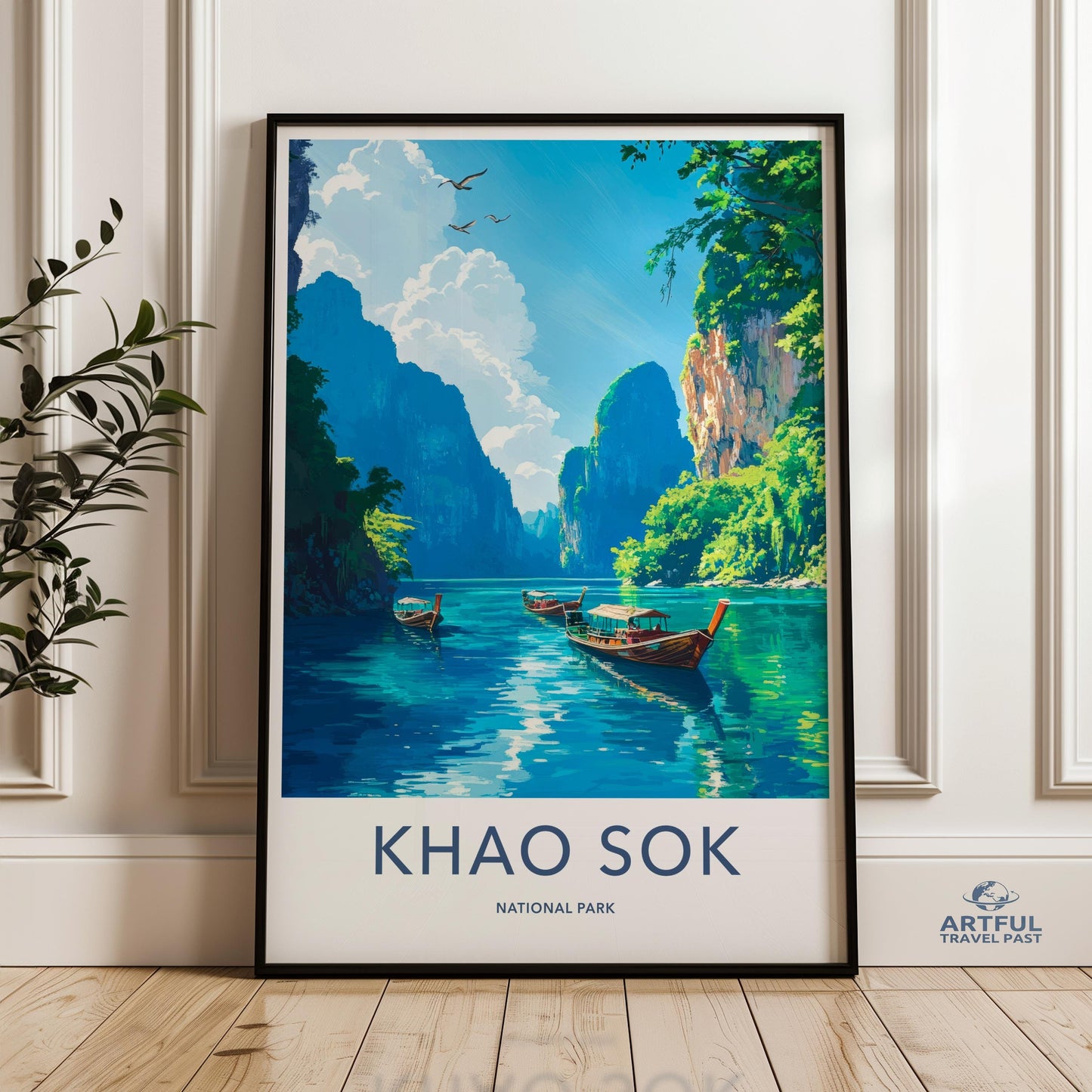 Khao Sok National Park Wall Art, Scenic Nature Poster, Tropical Landscape Print, Thailand Adventure Decor, Southeast Asia Travel Art