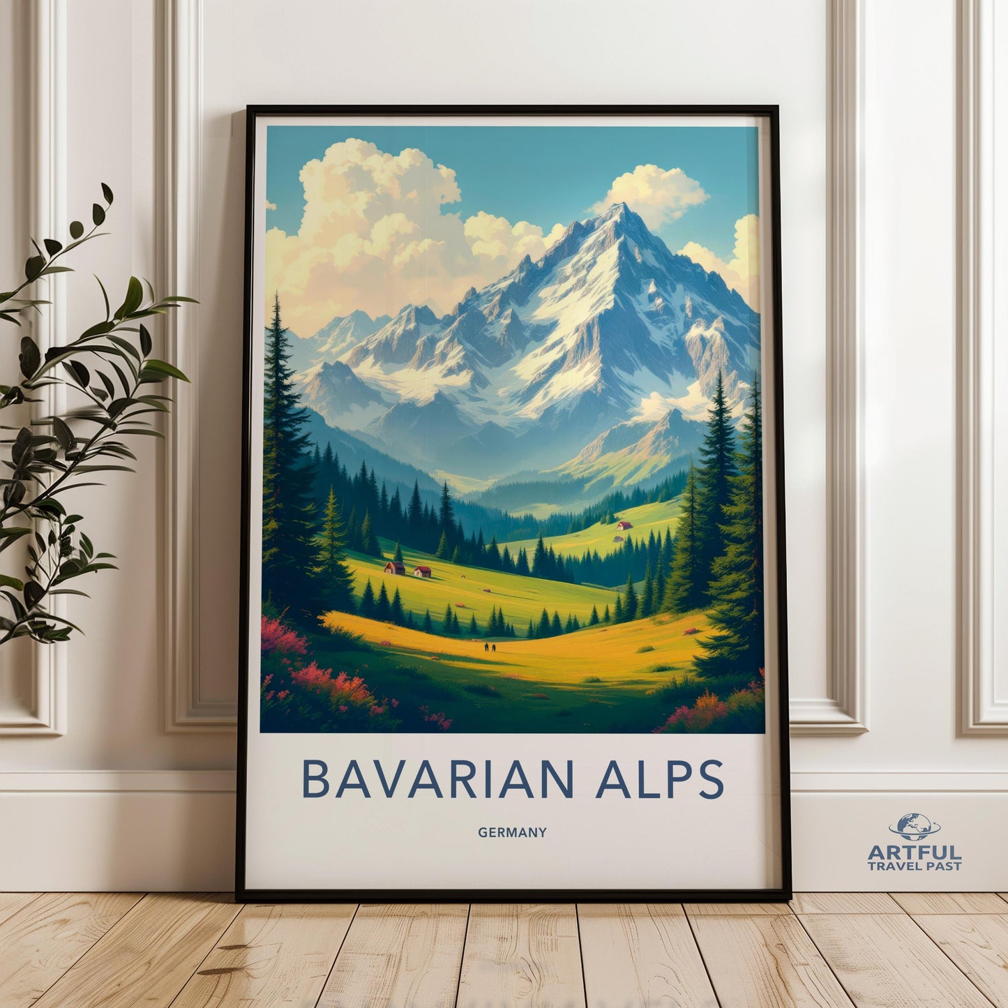 Bavarian Alps Germany Poster, Scenic Mountain Wall Art, Alpine Landscape Print, Nature Artwork for Home Decor, Travel Poster