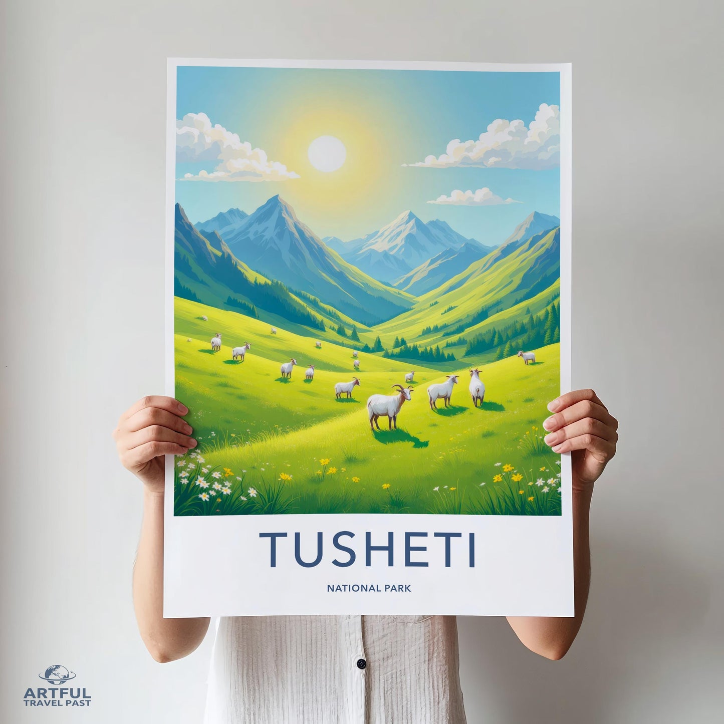 National Park Art Print, Tusheti Landscape Poster, Travel Wall Decor, Mountain Scenery Artwork, Nature Lovers Gift, Adventure Home Decor