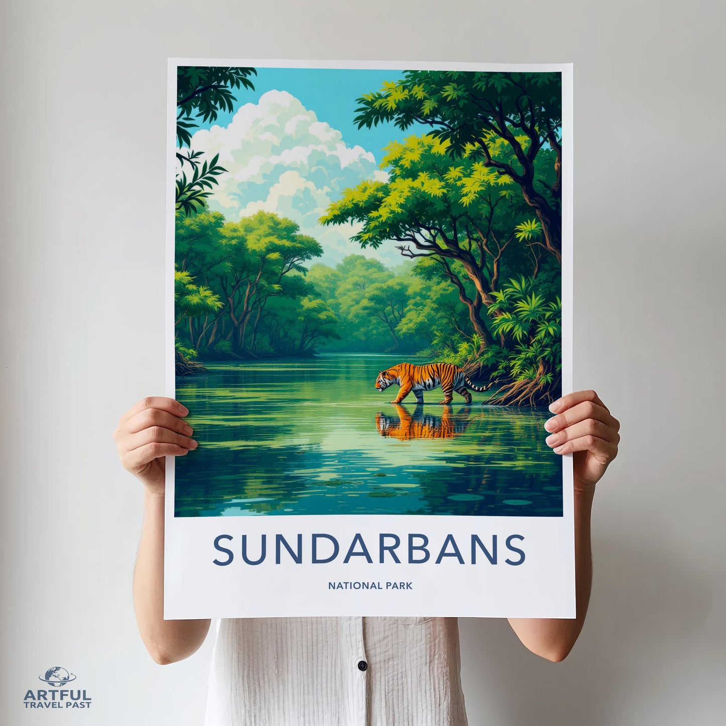 Sundarbans National Park Poster, Vintage Travel Art Print, Scenic Nature Wall Decor, Wildlife Art, National Park Poster Art