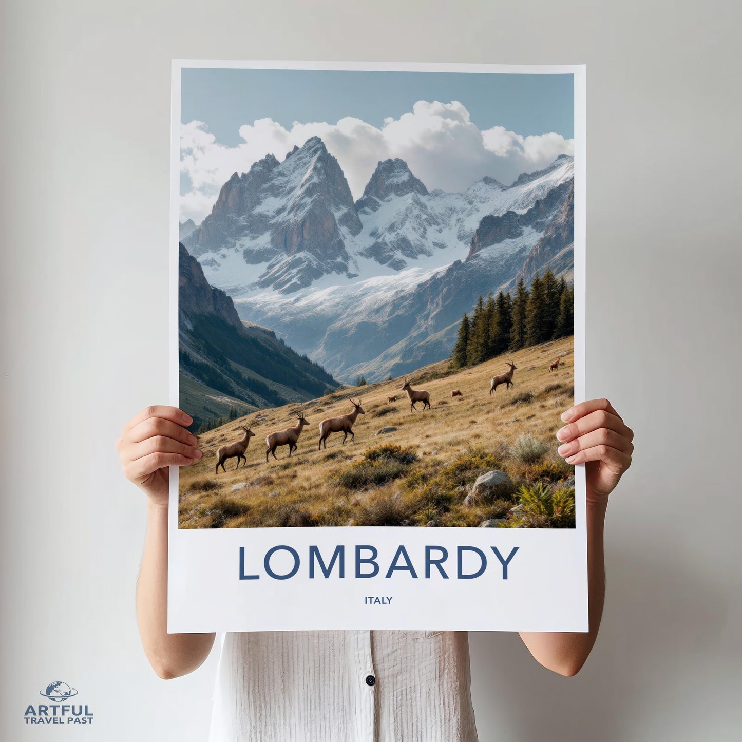 Lombardy Italy Travel Poster, Mountain Landscape Print, Wall Art Decor, Scenic Nature Poster, Alps View, Travel Photography