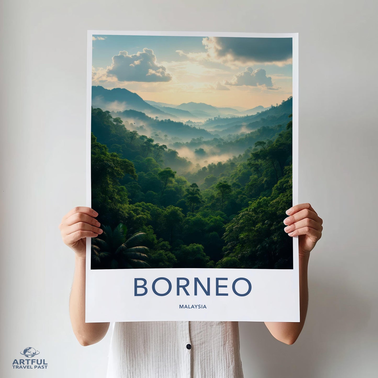 Borneo Malaysia Travel Print, Tropical Jungle Wall Art, Nature Landscape Poster, Scenic Rainforest Photography, Wanderlust Decor