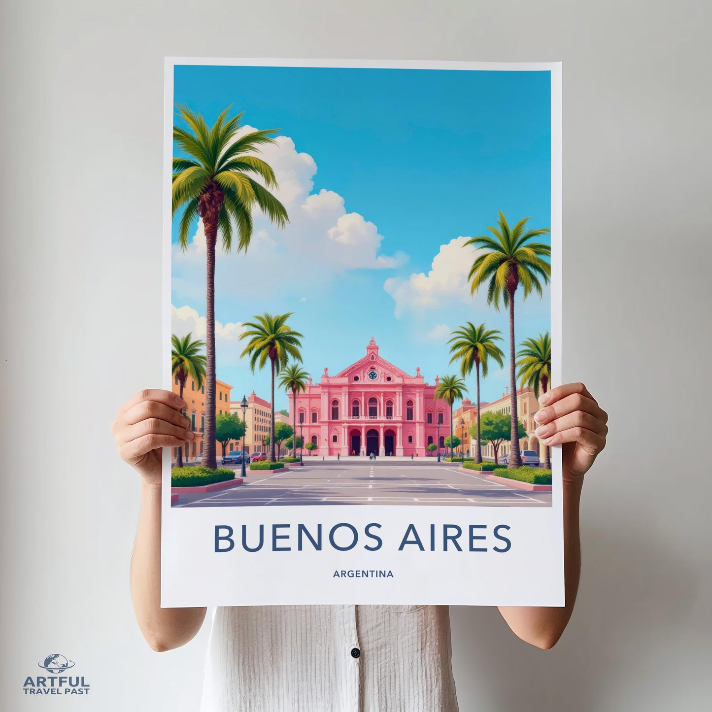 Buenos Aires Argentina Travel Poster, Vintage Style Wall Art, Colorful Cityscape Print, Retro Home Decor, Artwork