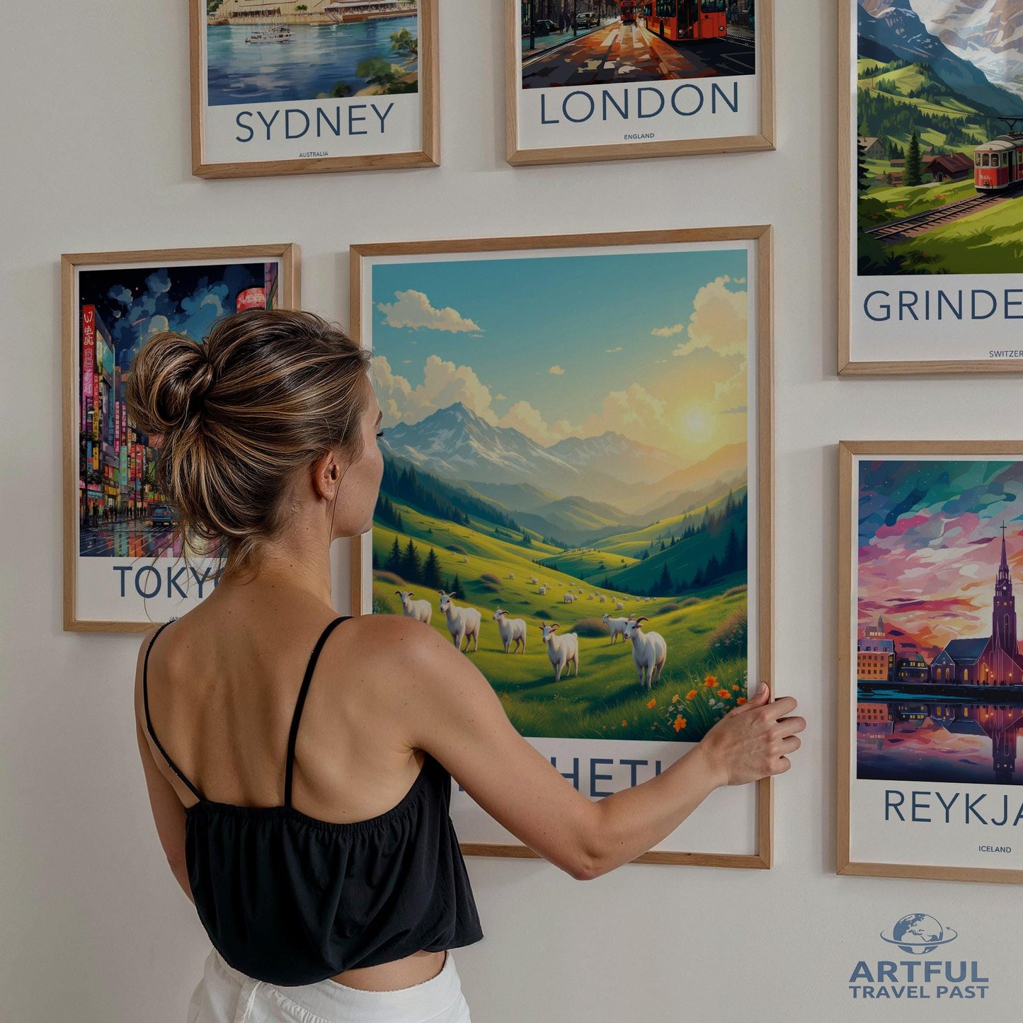 Travel posters set, wall art, vintage travel prints, cityscape wall decorations, home decor, travel art, posters set