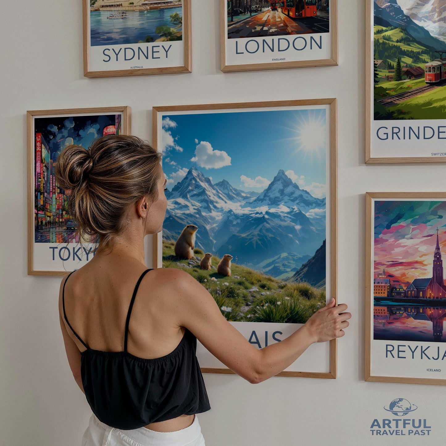 Travel Poster Set Featuring Iconic Cities, Scenic Wall Art Collection, Home Decor, Wanderlust Inspiration, Travel Lover Gift