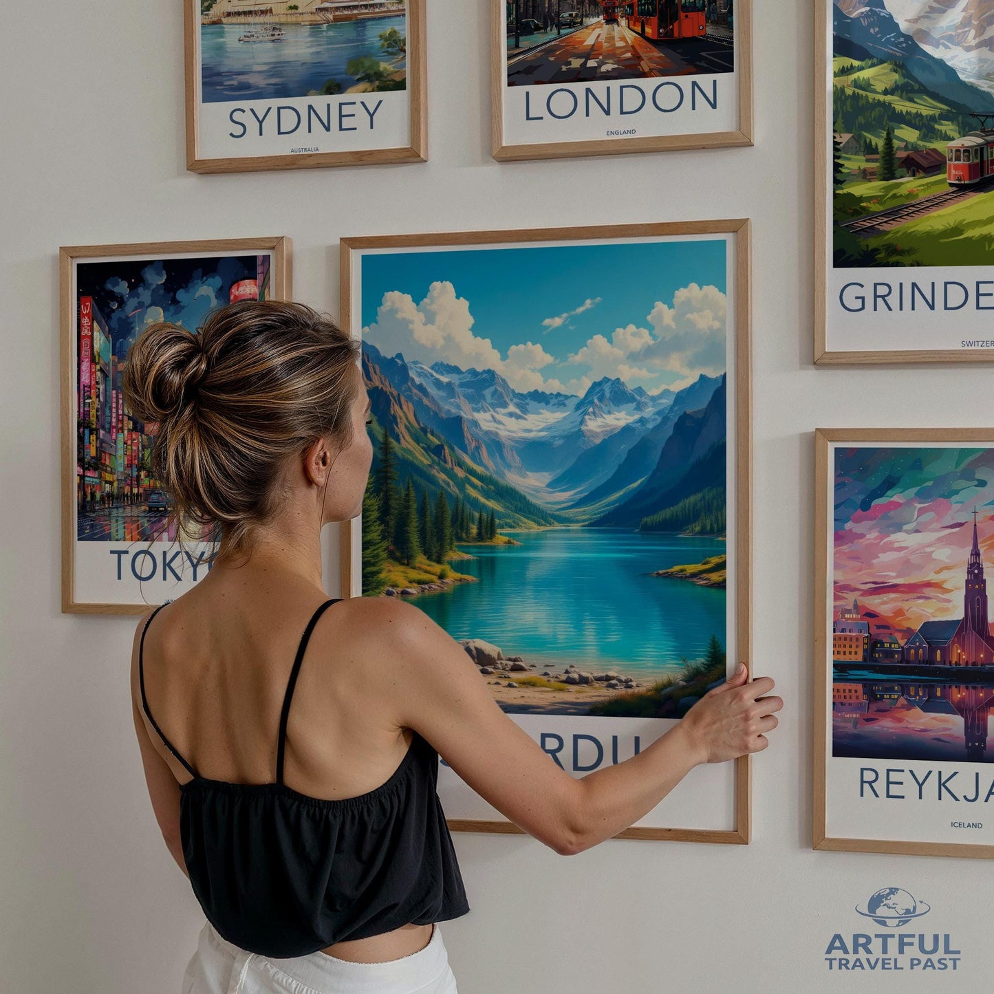 Unique Destination Themed Wall Art Set, Vibrant Travel Posters Collection, Global Cityscape Prints, Scenic Landscapes Decor