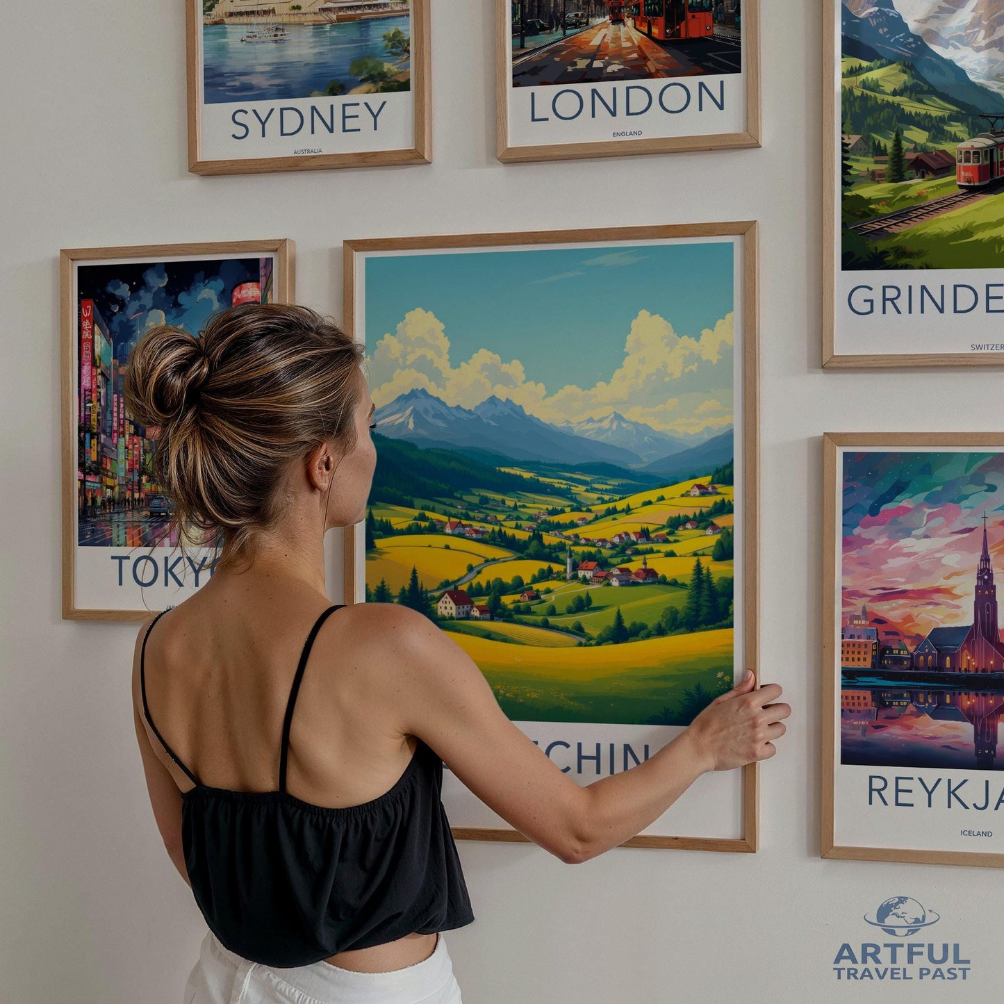 Vintage Travel Poster Set, Retro Wall Art Collection, Cityscape Prints, Travel Destinations Decor, Gift for Travelers, Wall Decor